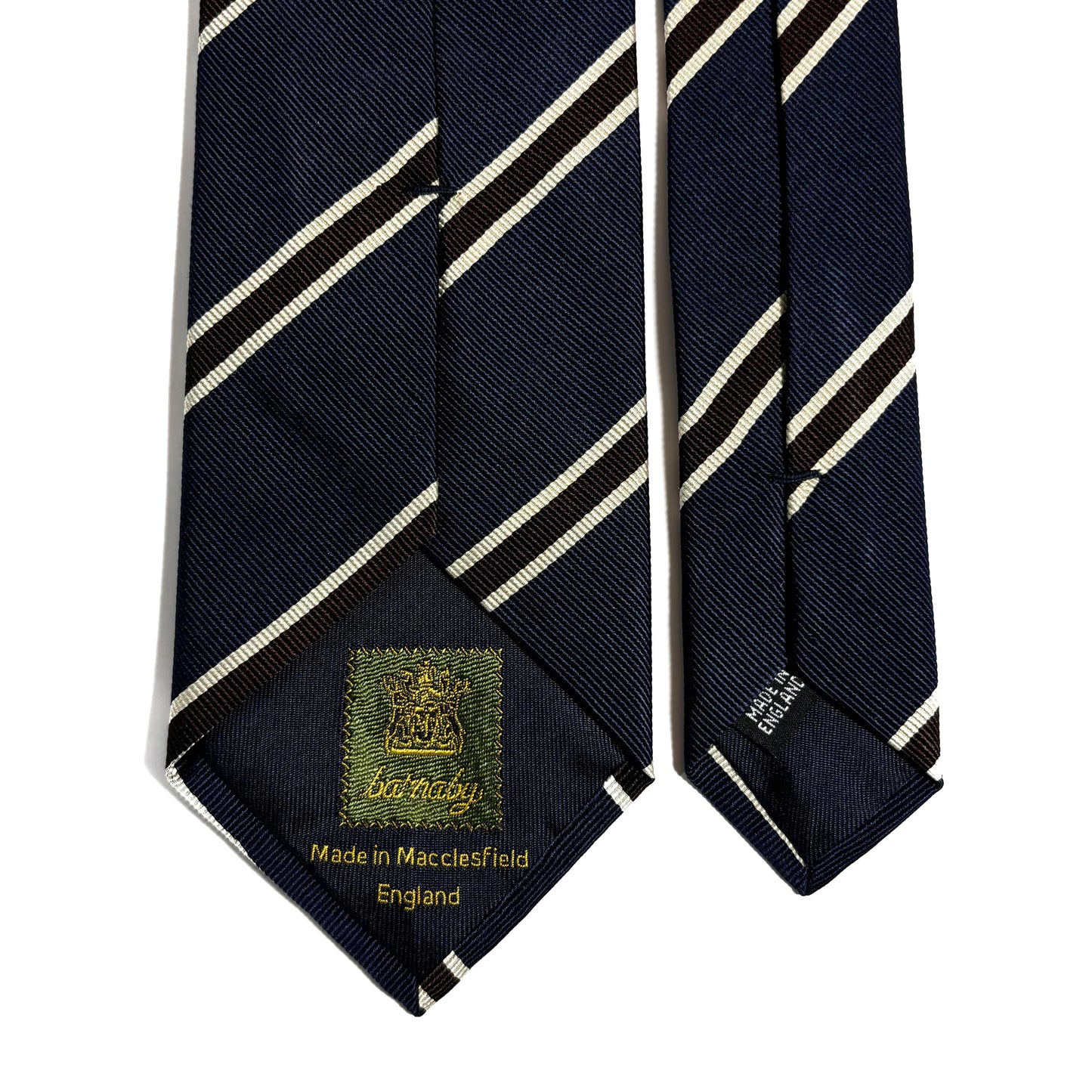 Navy Blue & Brown Silk Repp Tie
