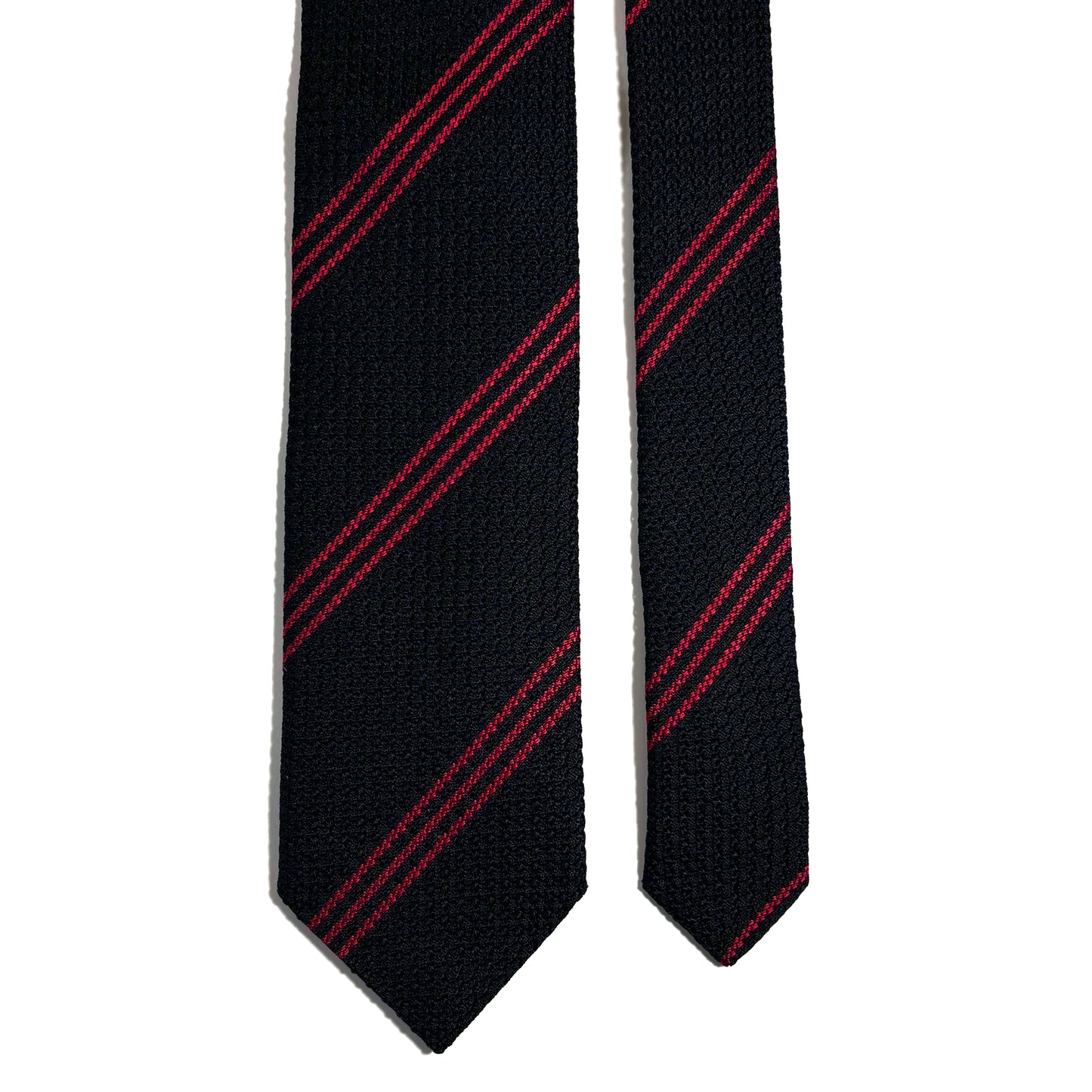 Black & Red Striped Silk Grenadine Tie (Garza Grossa)