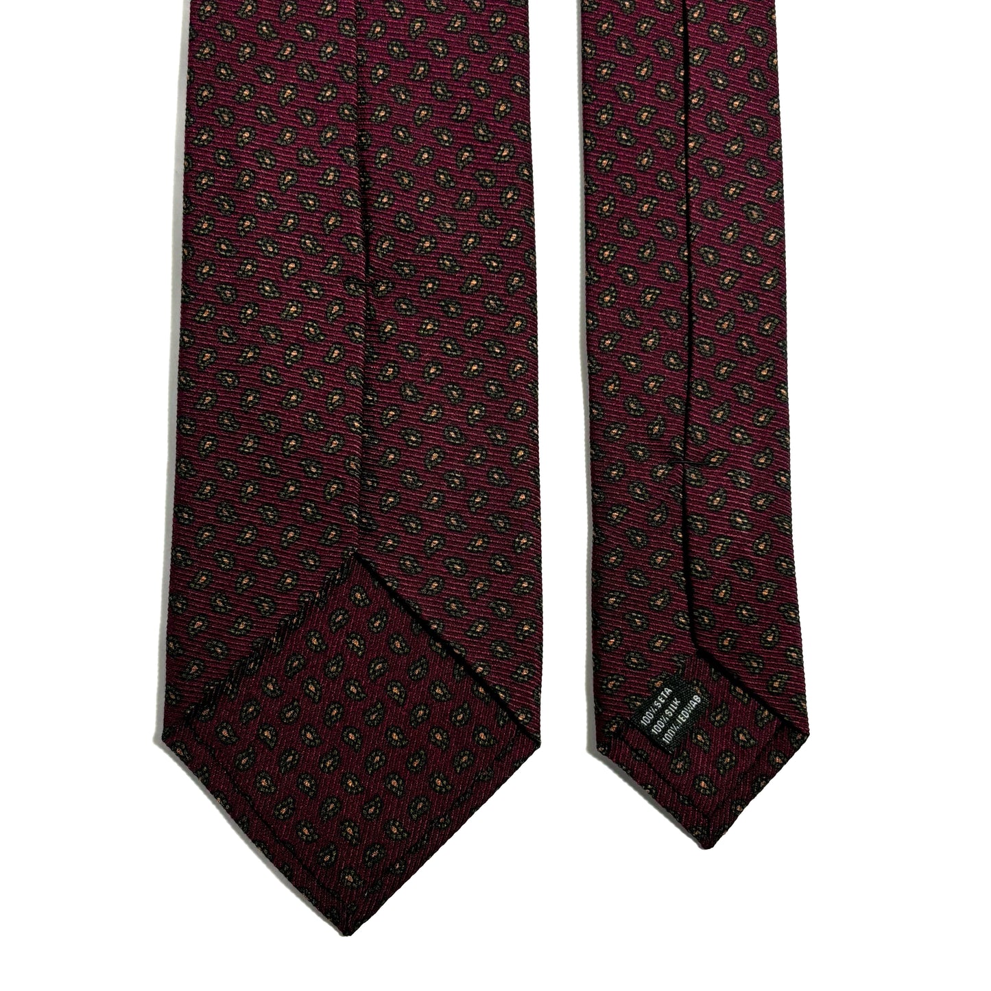 Burgundy Small Paisley Italian Madder Silk Tie