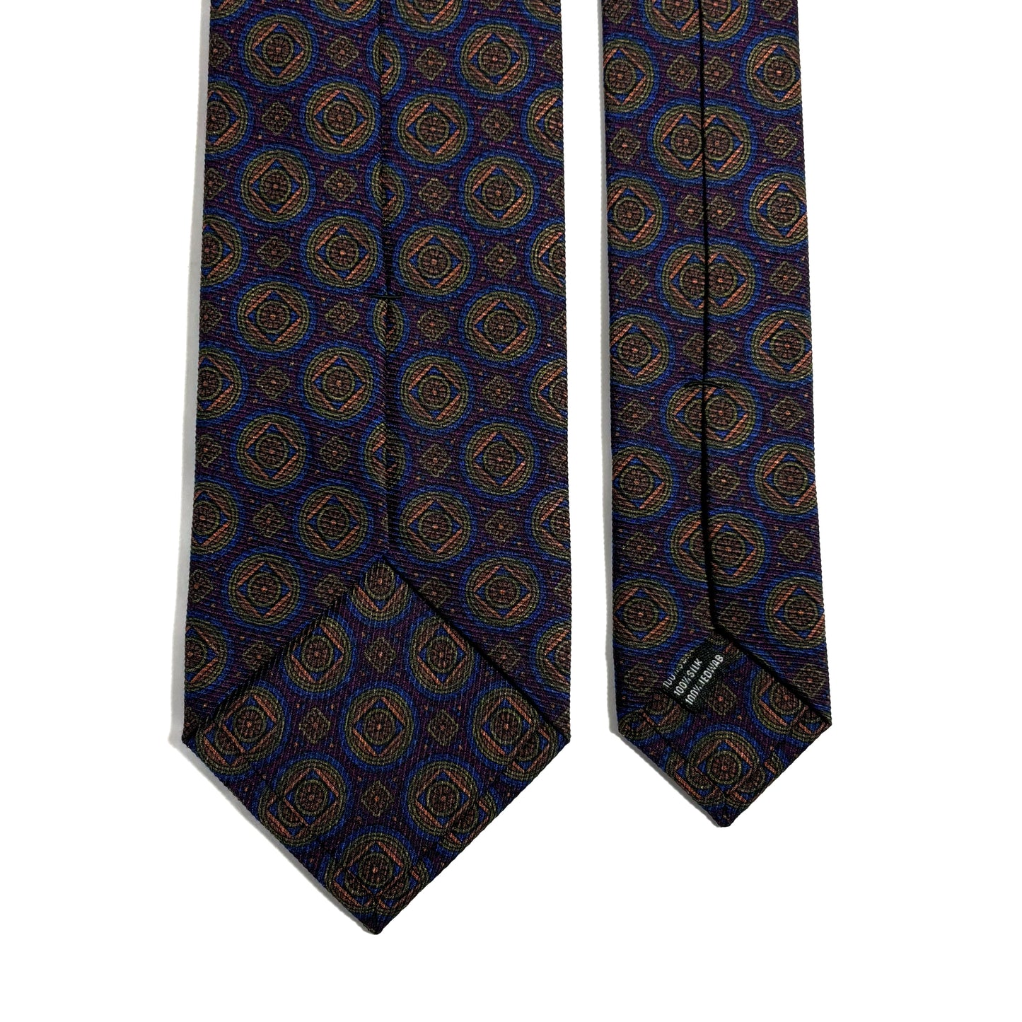 Purple Medallion Italian Madder Silk Tie