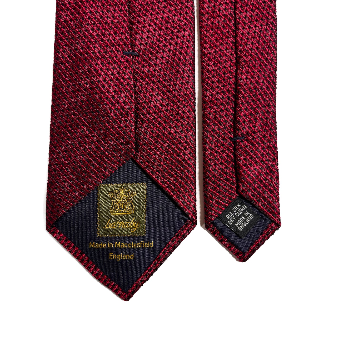 Red Streaked Silk Grenadine Tie (English Weave)
