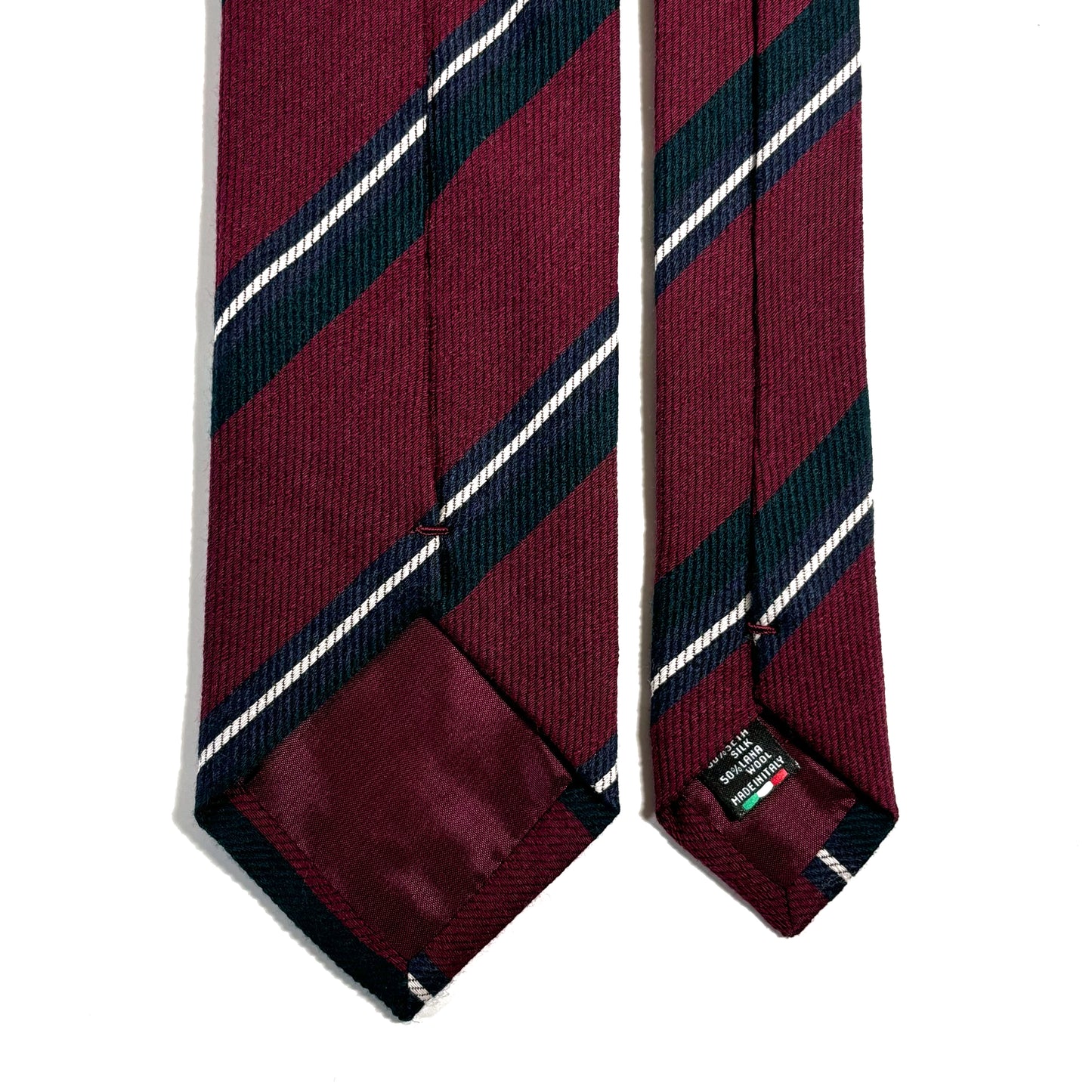 Burgundy Striped Wool/Silk Tie