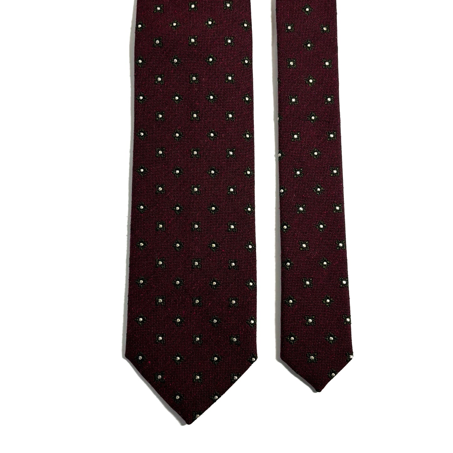Burgundy Floral Wool/Silk Jacquard Tie