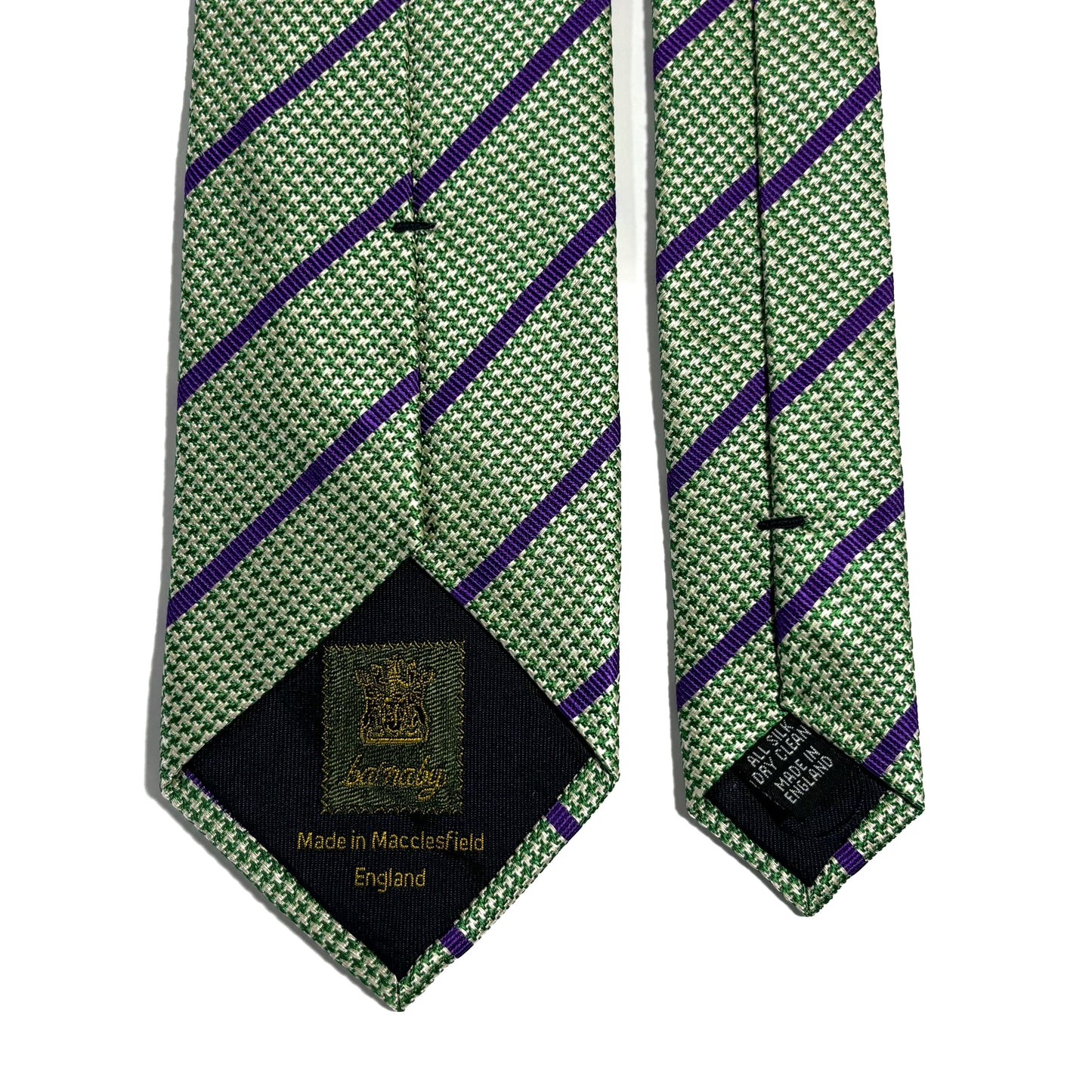 Green & Purple Striped Silk Jacquard Tie