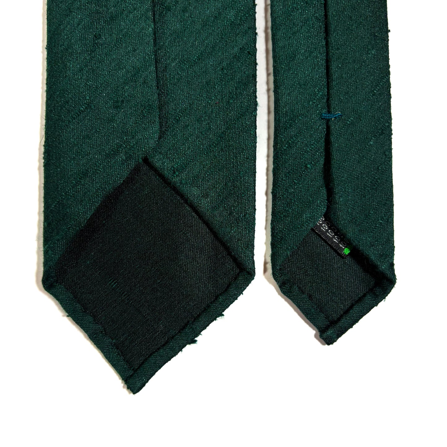 Untipped Forest Green Silk Shantung Tie
