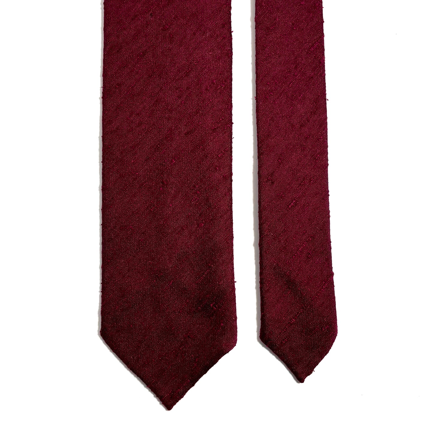 Untipped Red Silk Shantung Tie