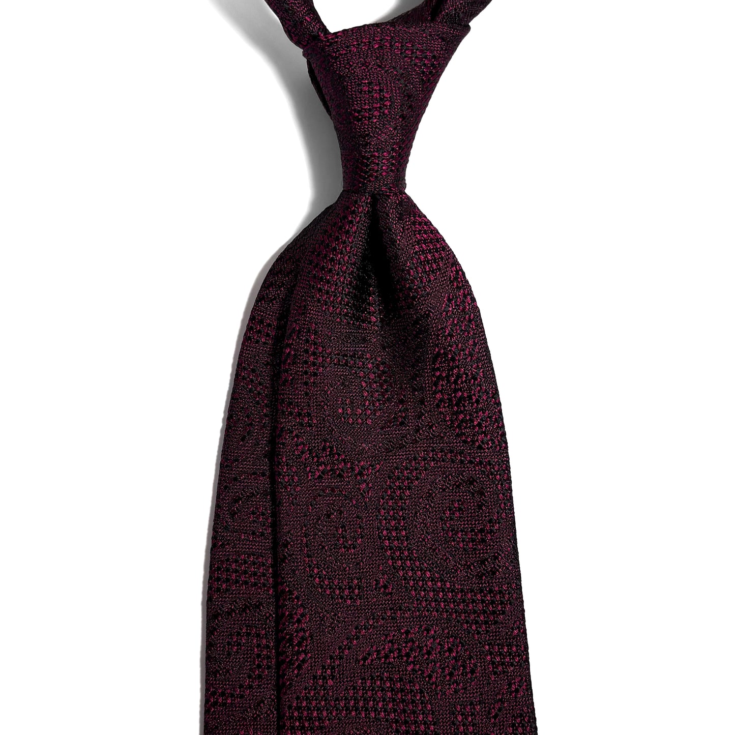 PHOENIX Burgundy Paisley Silk Grenadine Jacquard Tie