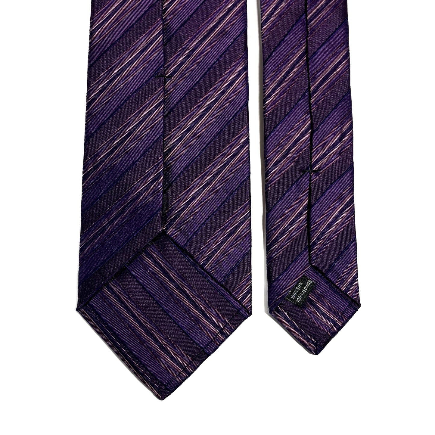 Purple Striped Silk Jacquard Tie