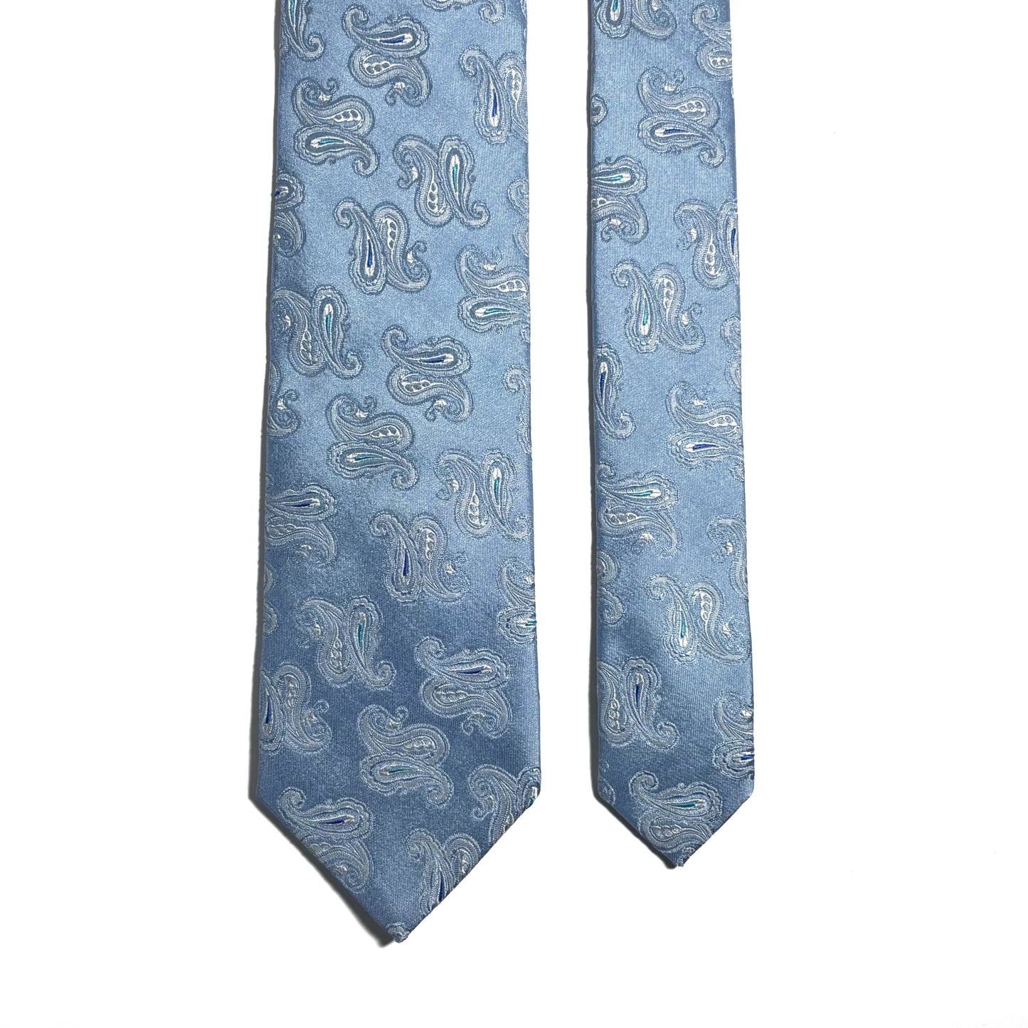 Light Blue Paisley Silk Jacquard Tie
