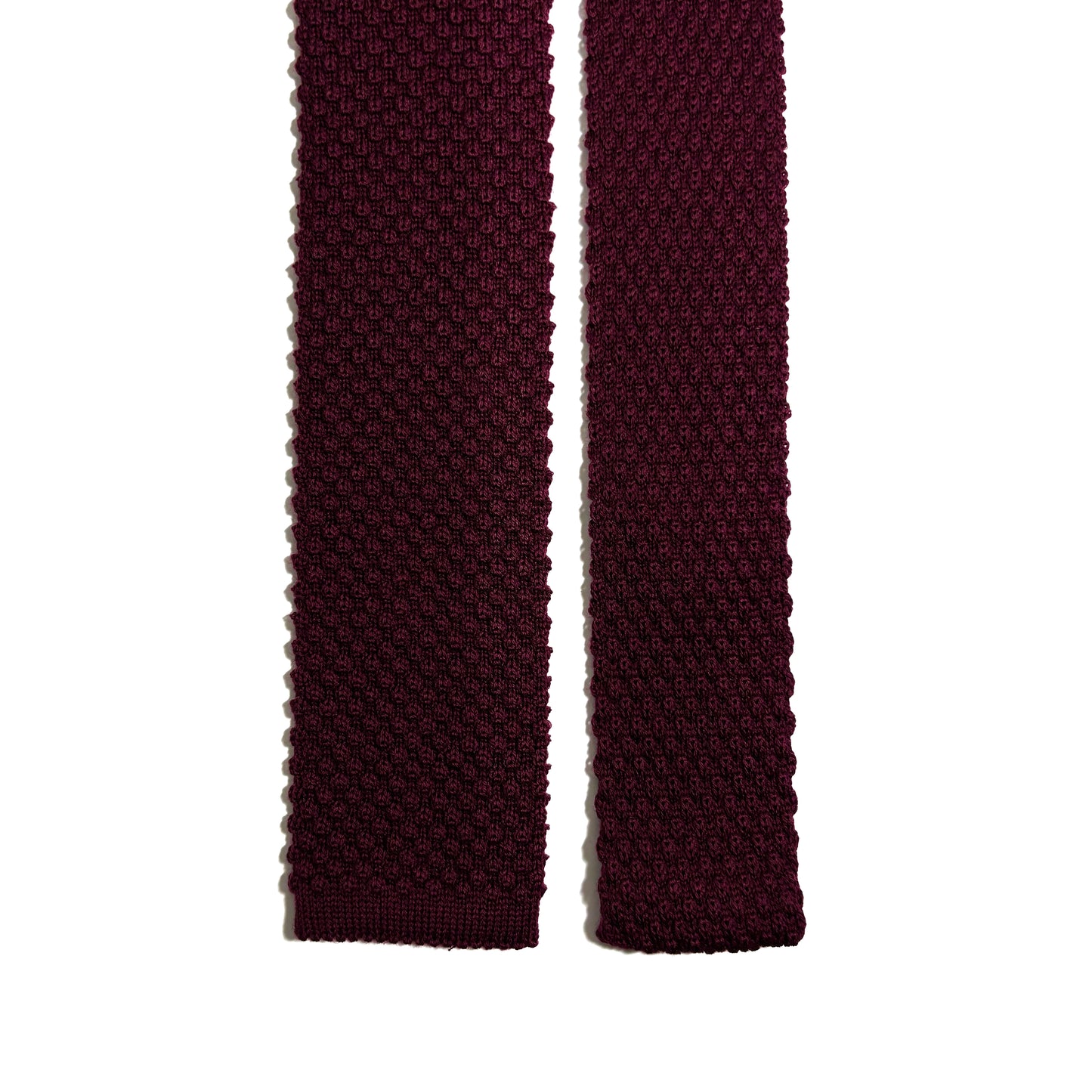 Large Knot Burgundy Wool Knitted Tie
