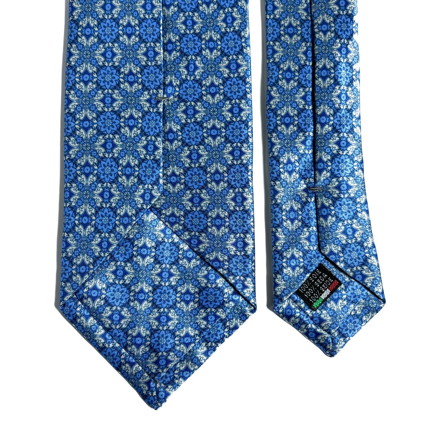 Light Blue Floral Silk Satin Tie