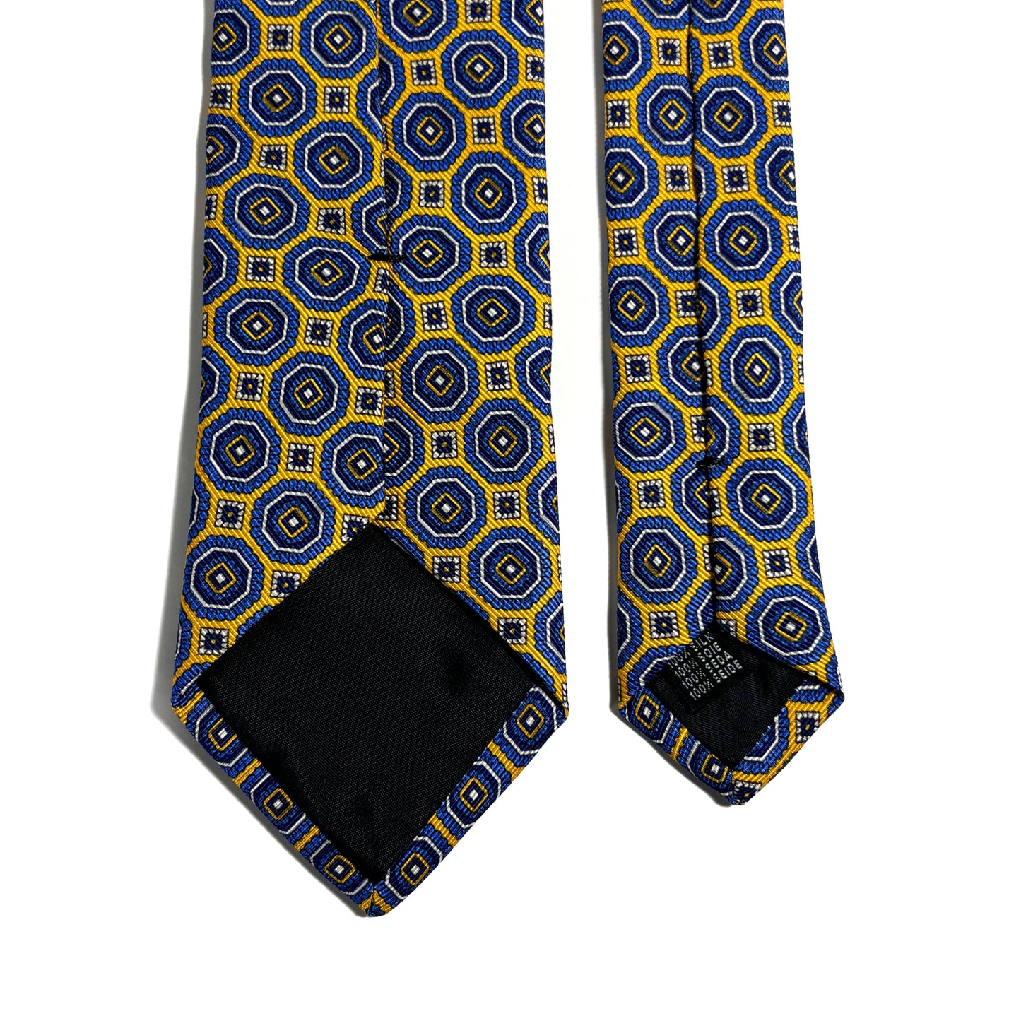 Yellow & Blue Floral Medallion Silk Tie (Handmade in Italy)
