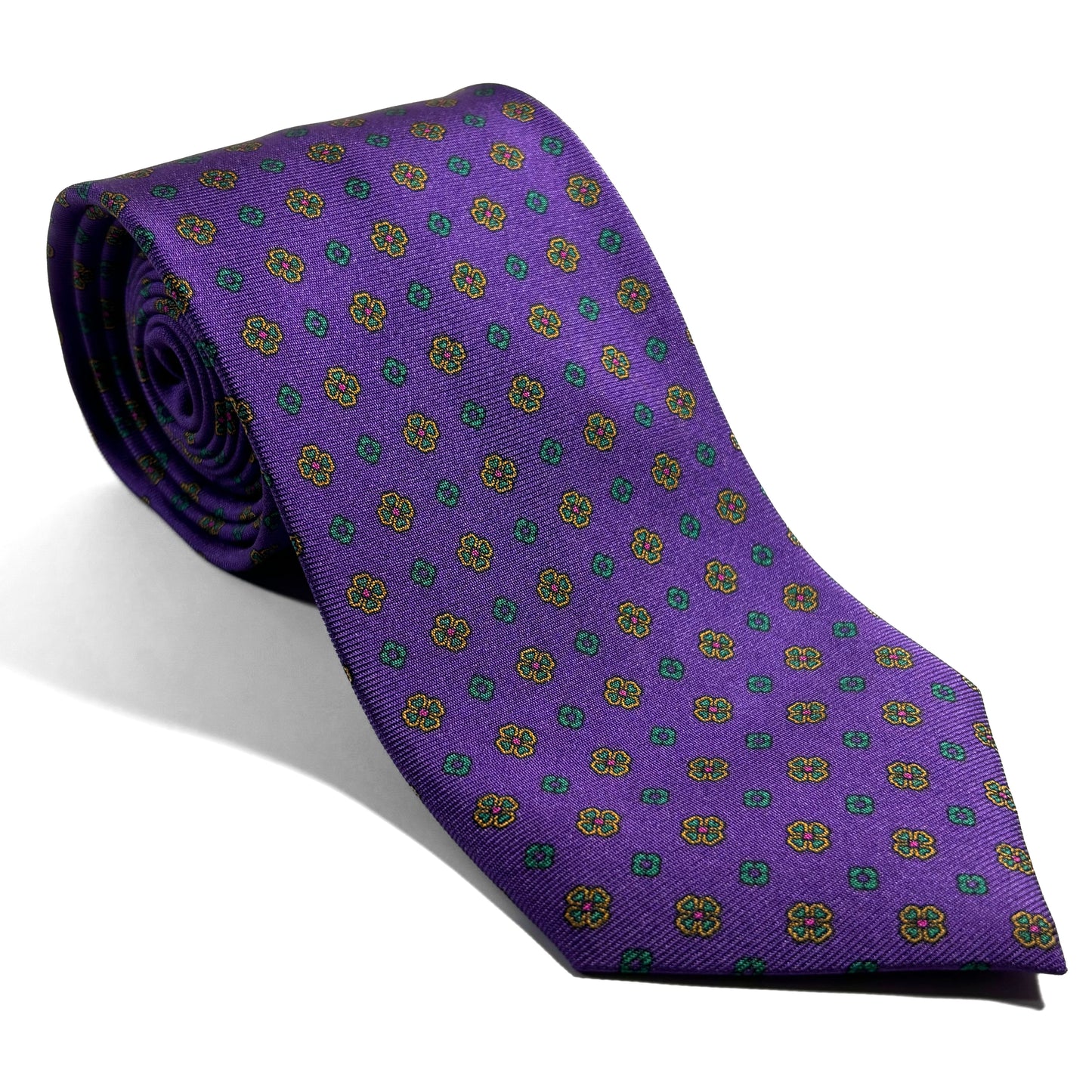 Purple Floral Silk Tie