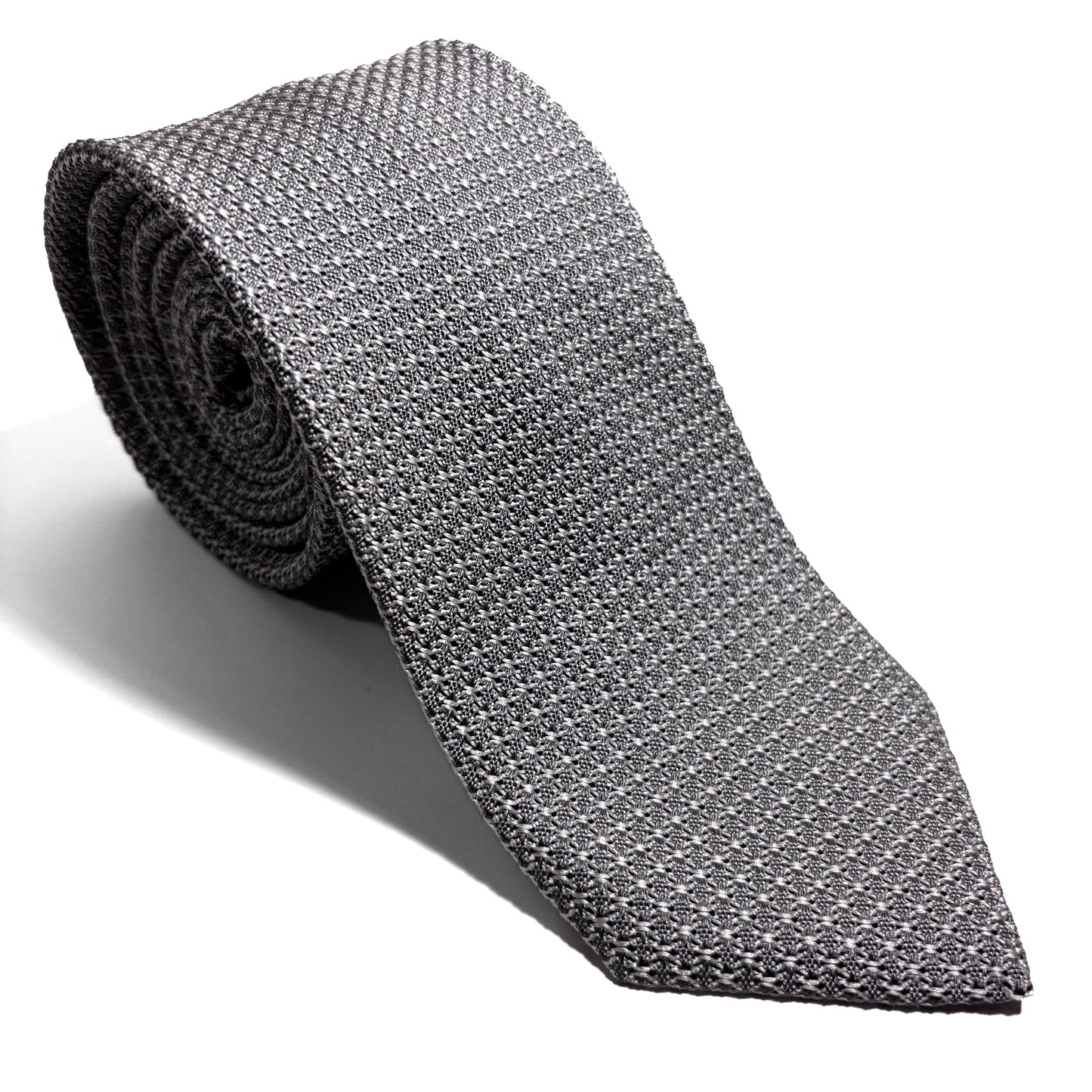 Silver Silk Grenadine Tie (Garza Grossa)