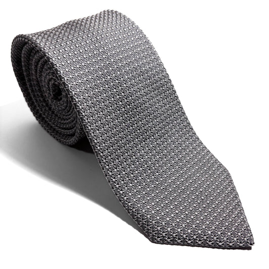 Silver Silk Grenadine Tie (Garza Grossa)