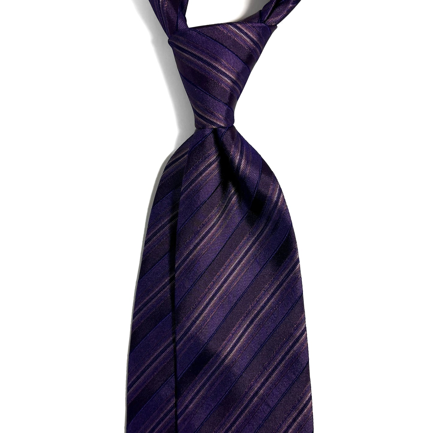 Purple Striped Silk Jacquard Tie