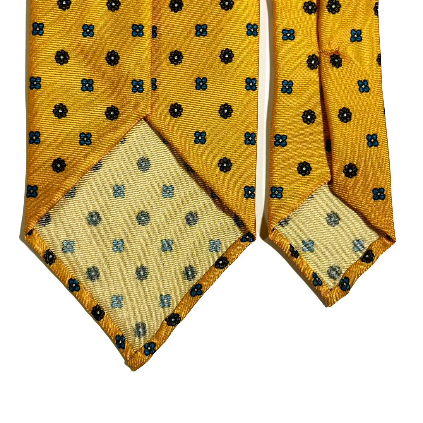 Yellow Floral Untipped Printed Silk Tie