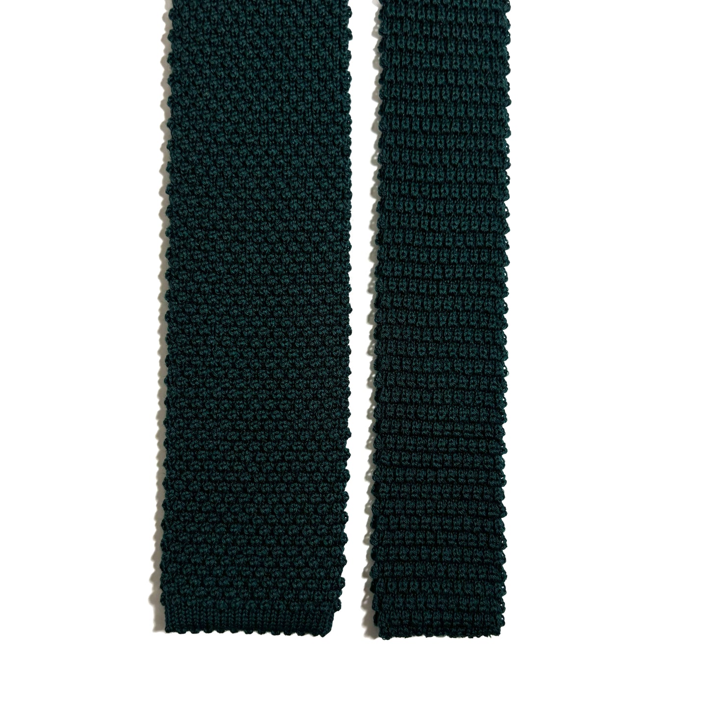 Large Knot Forest Green Wool Knitted Tie
