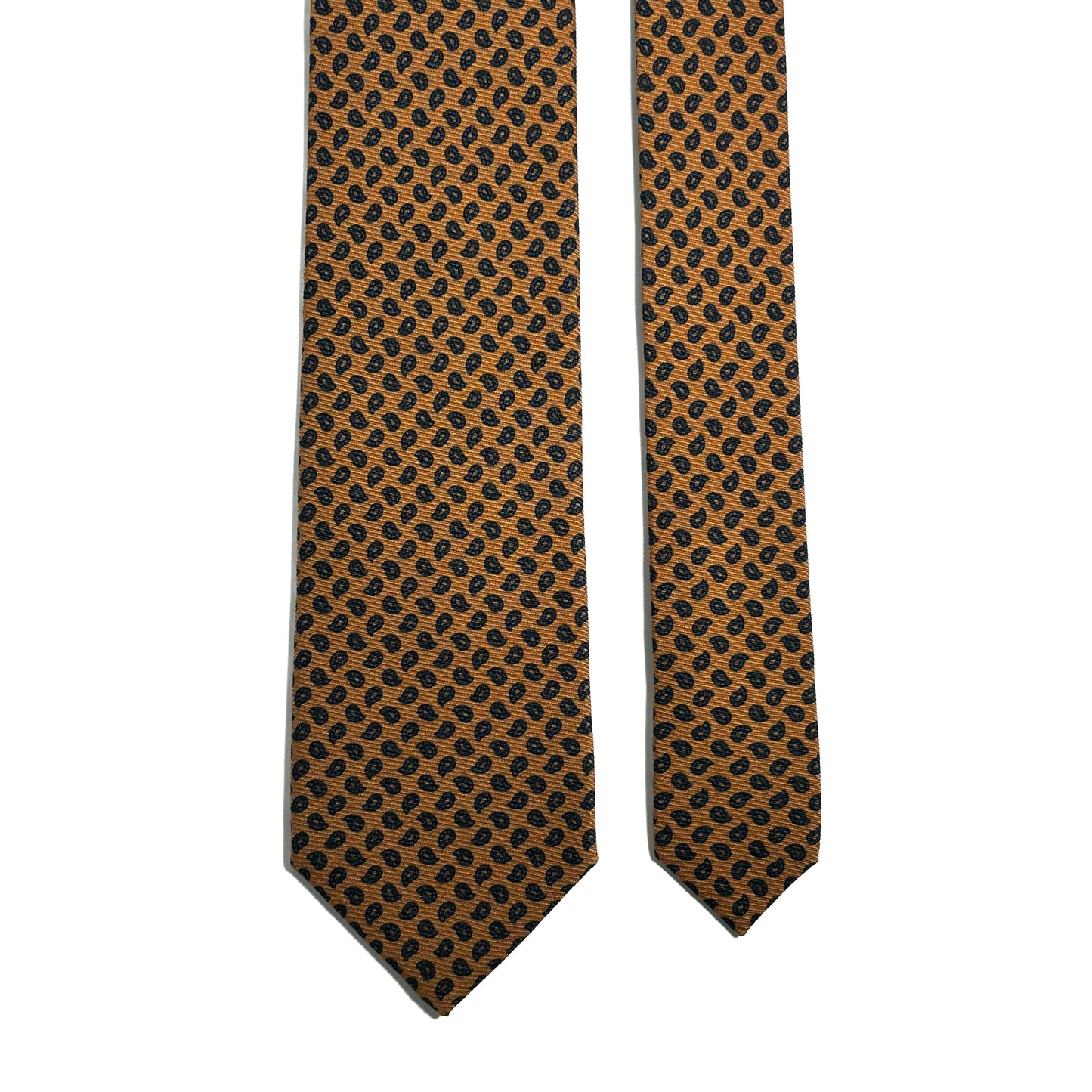 Honey-Orange Small Paisley Italian Madder Silk Tie