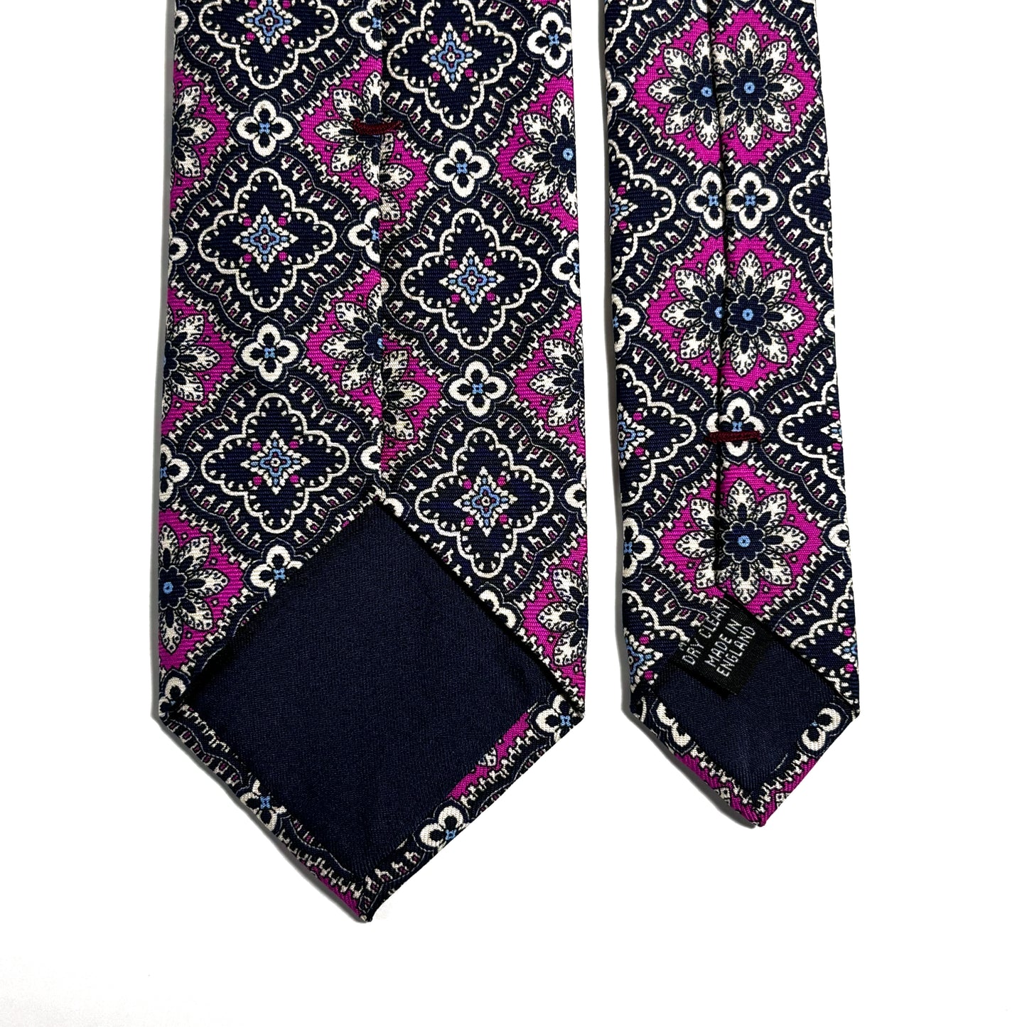 Midnight Blue & Magenta Mosaic Silk Tie