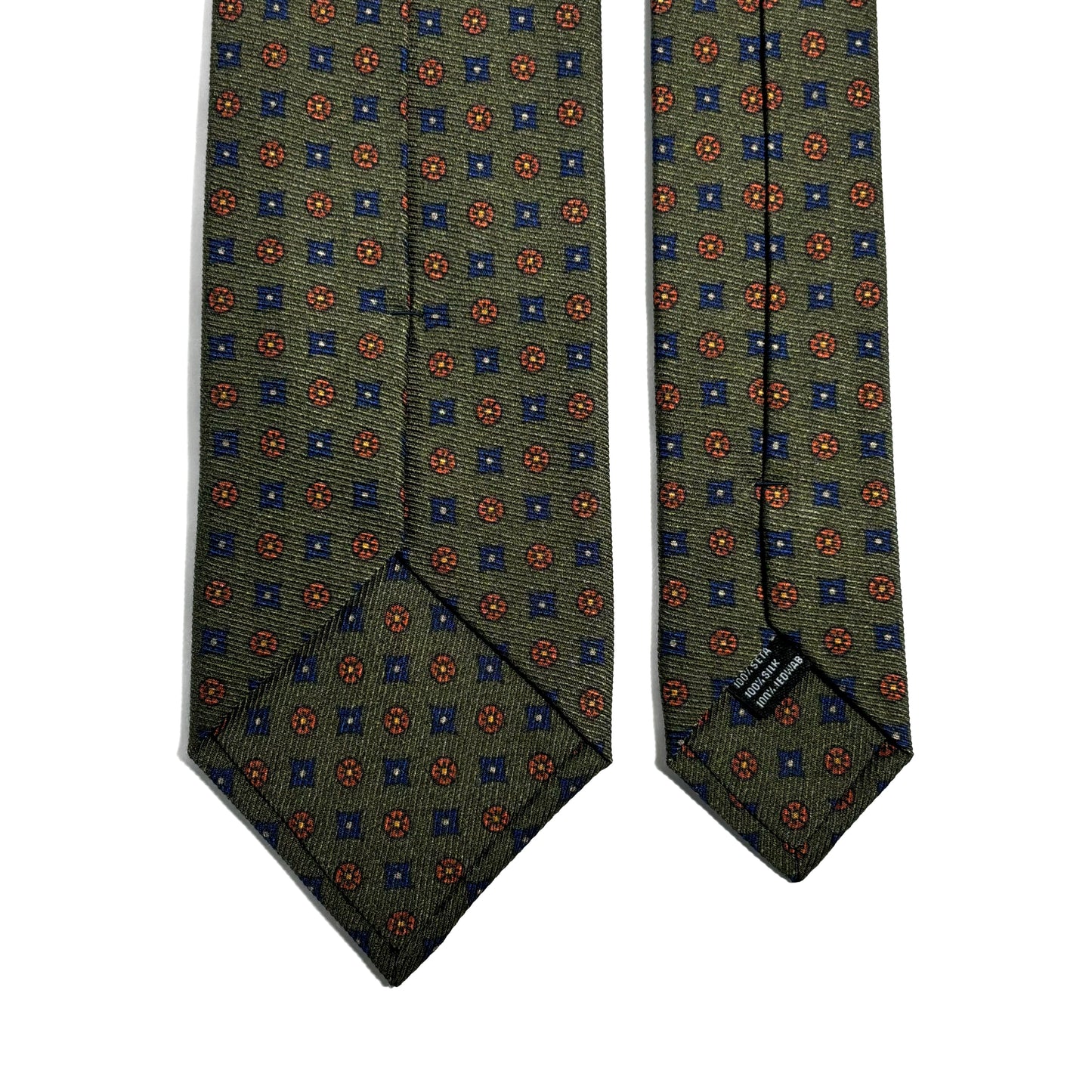 Fern Green Floral Italian Madder Silk Tie