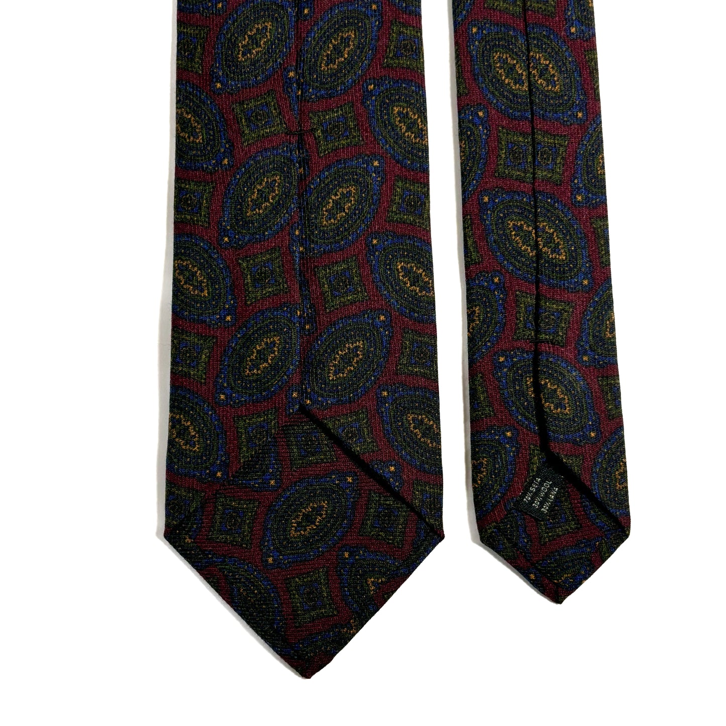Burgundy Geometric Wool/Silk Tie