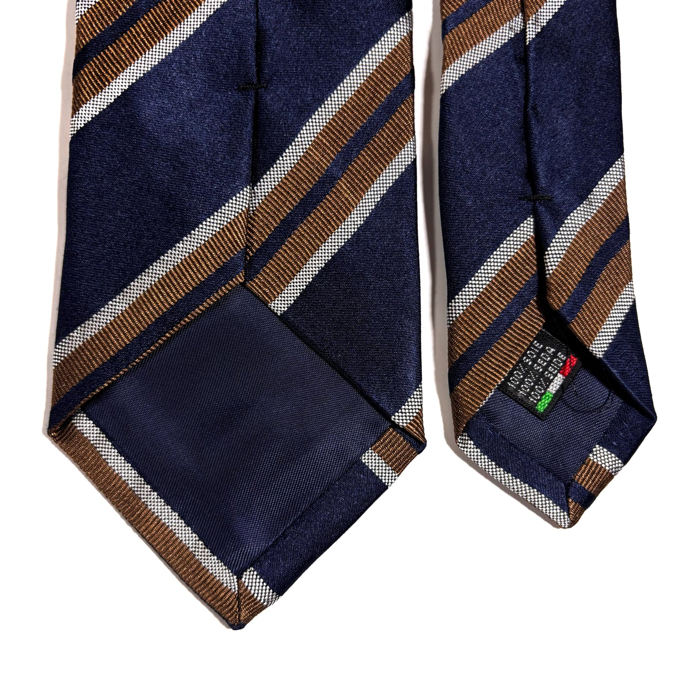 Navy Blue & Brown Regimental Stripe Tie