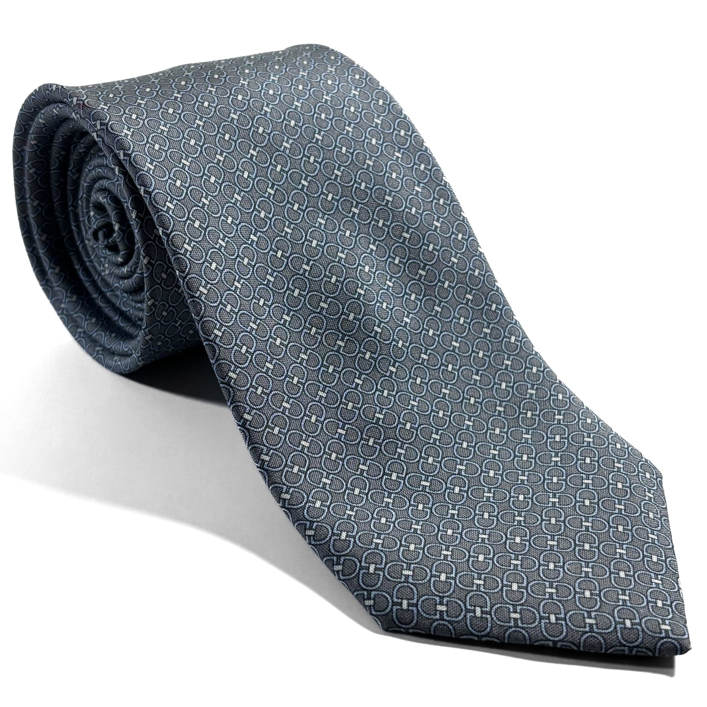 Gray Italian Panama Weave Silk Tie