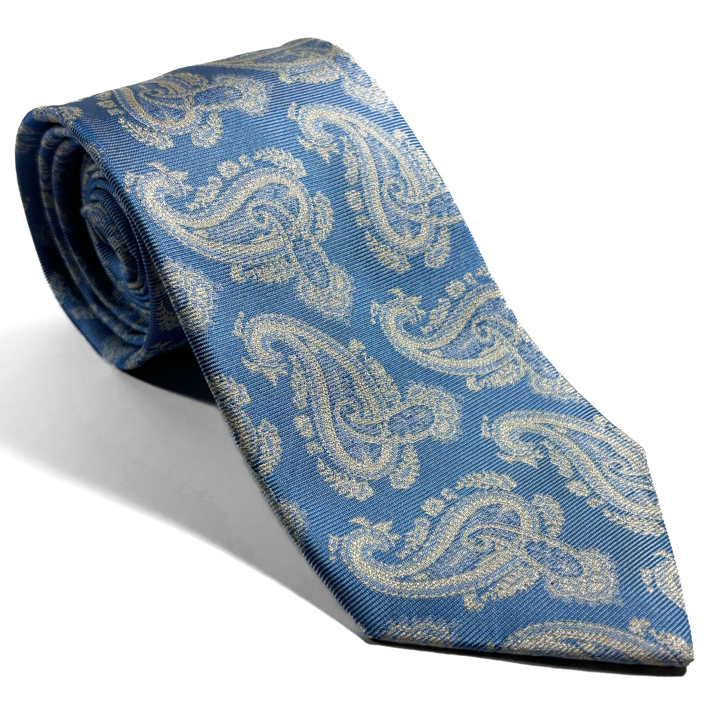 Light Blue Paisley Silk Jacquard Tie