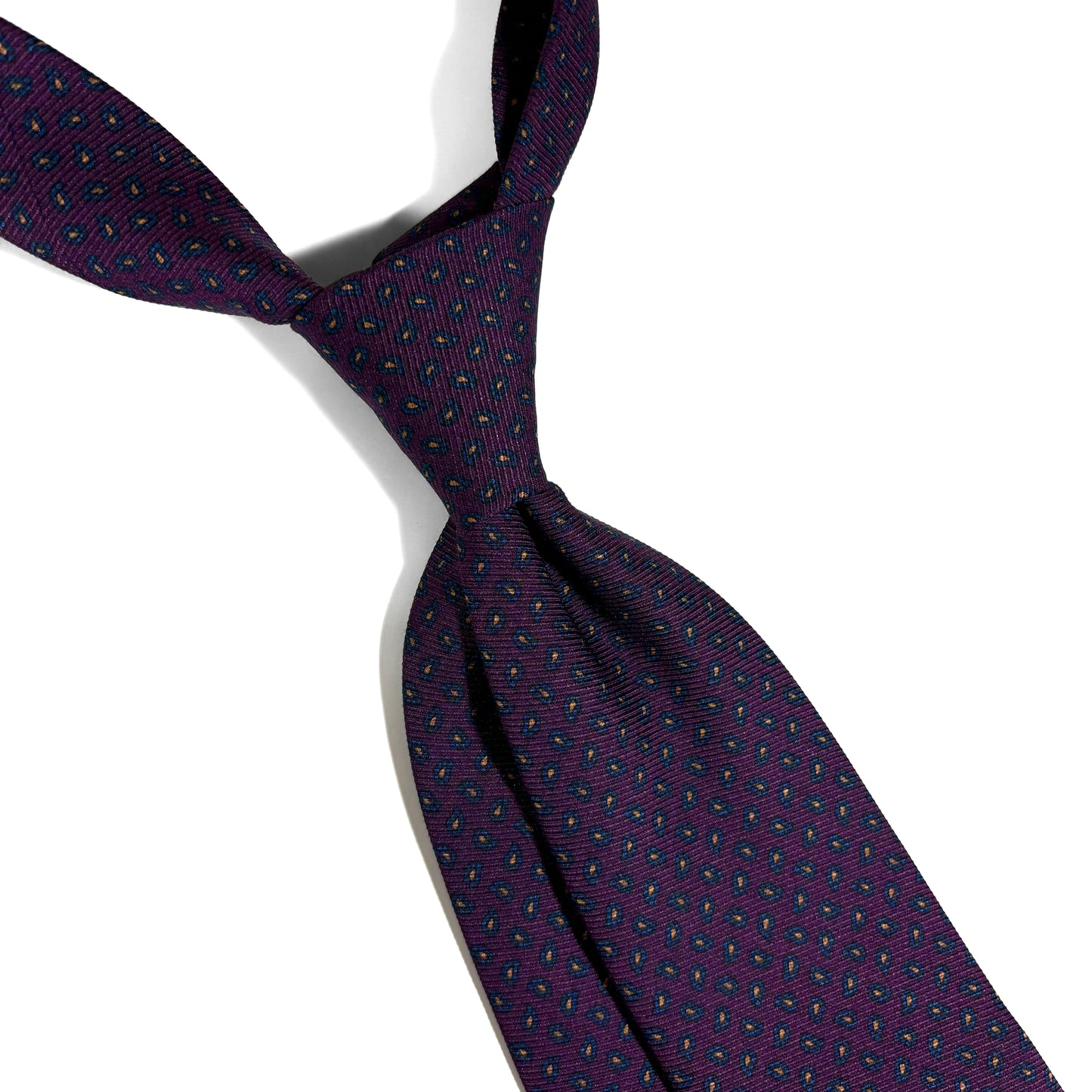 Purple Small Paisley Italian Madder Silk Tie