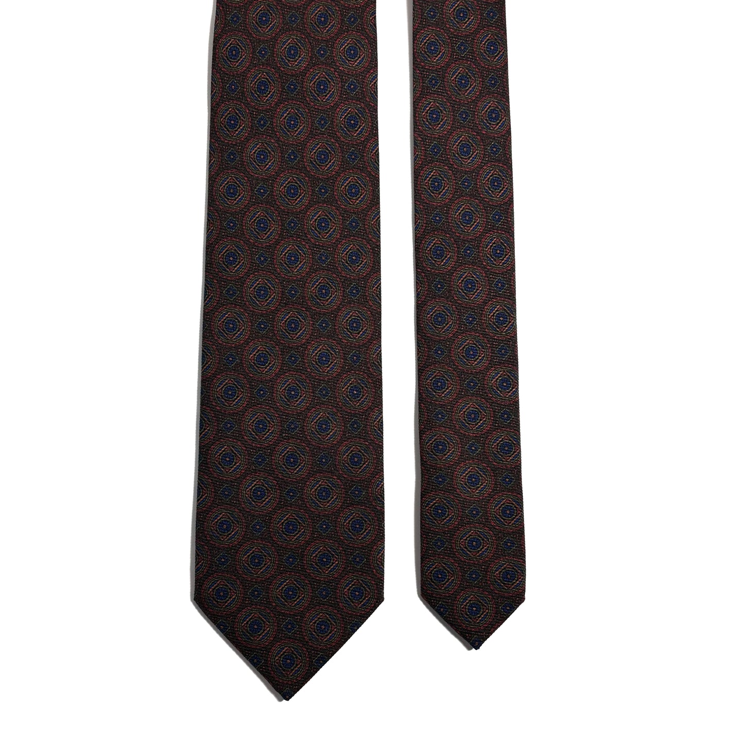 Brown Medallion Italian Madder Silk Tie