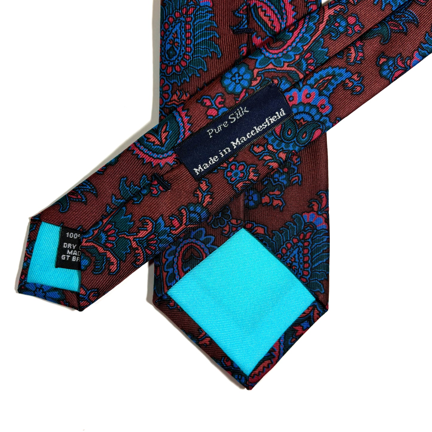 Slim Screen-Printed Brown Floral Paisley Silk Tie