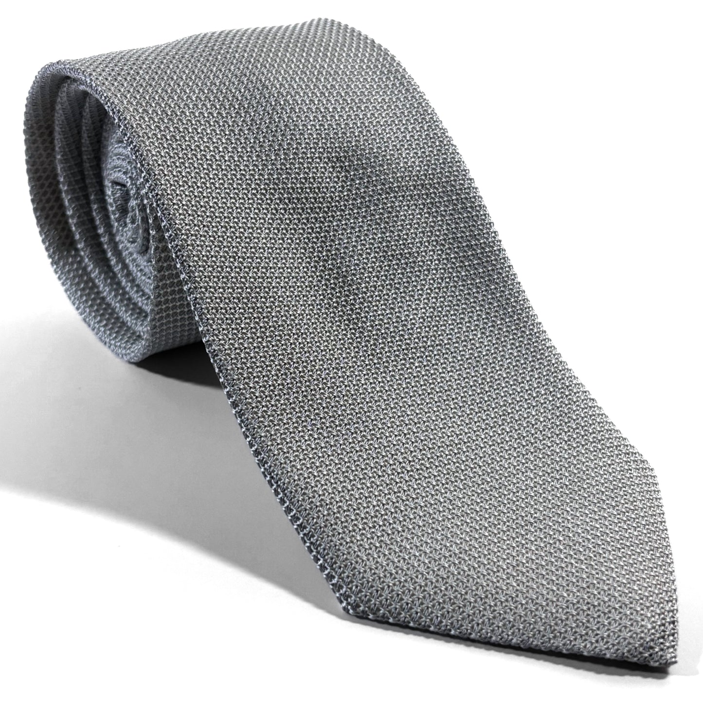 Silver Silk Grenadine Tie (Garza Fina)