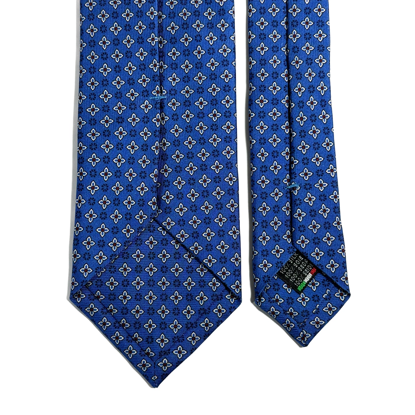 Blue Floral Printed 36oz Silk Twill Tie