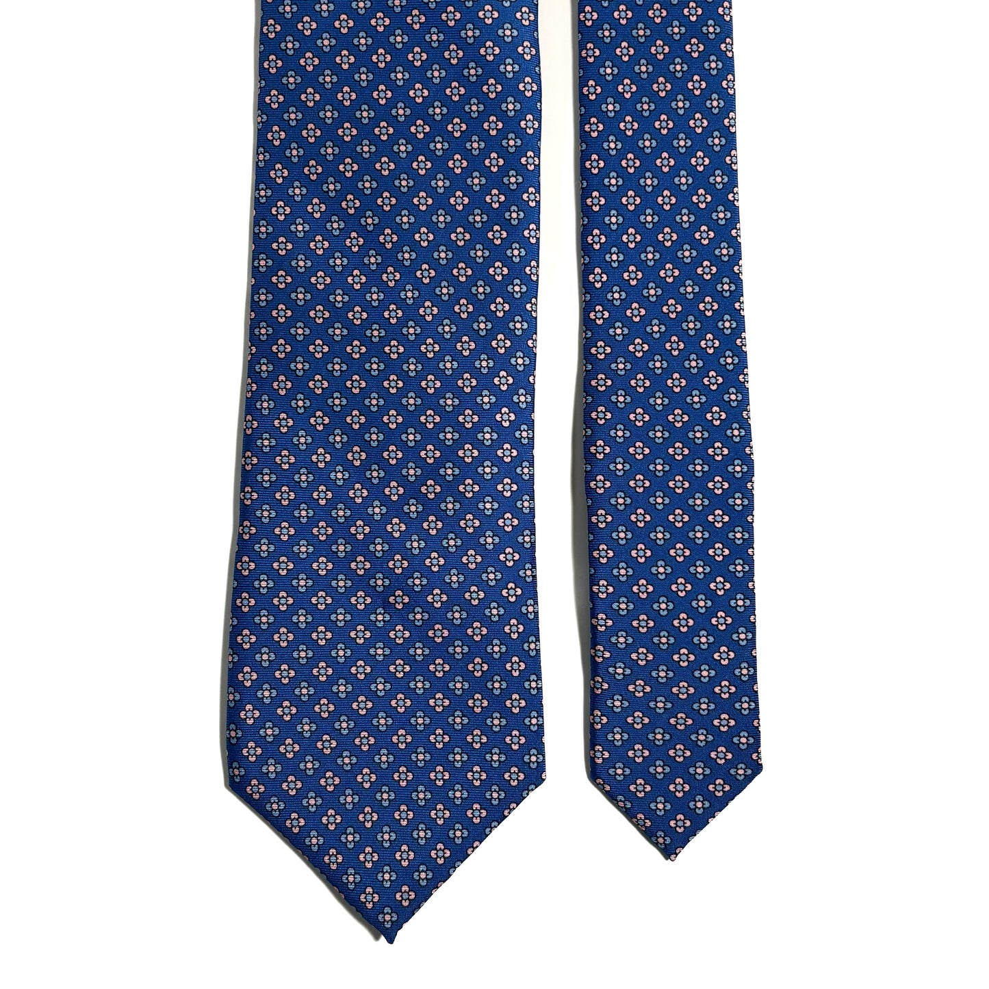 Blue Small Floral Silk Tie