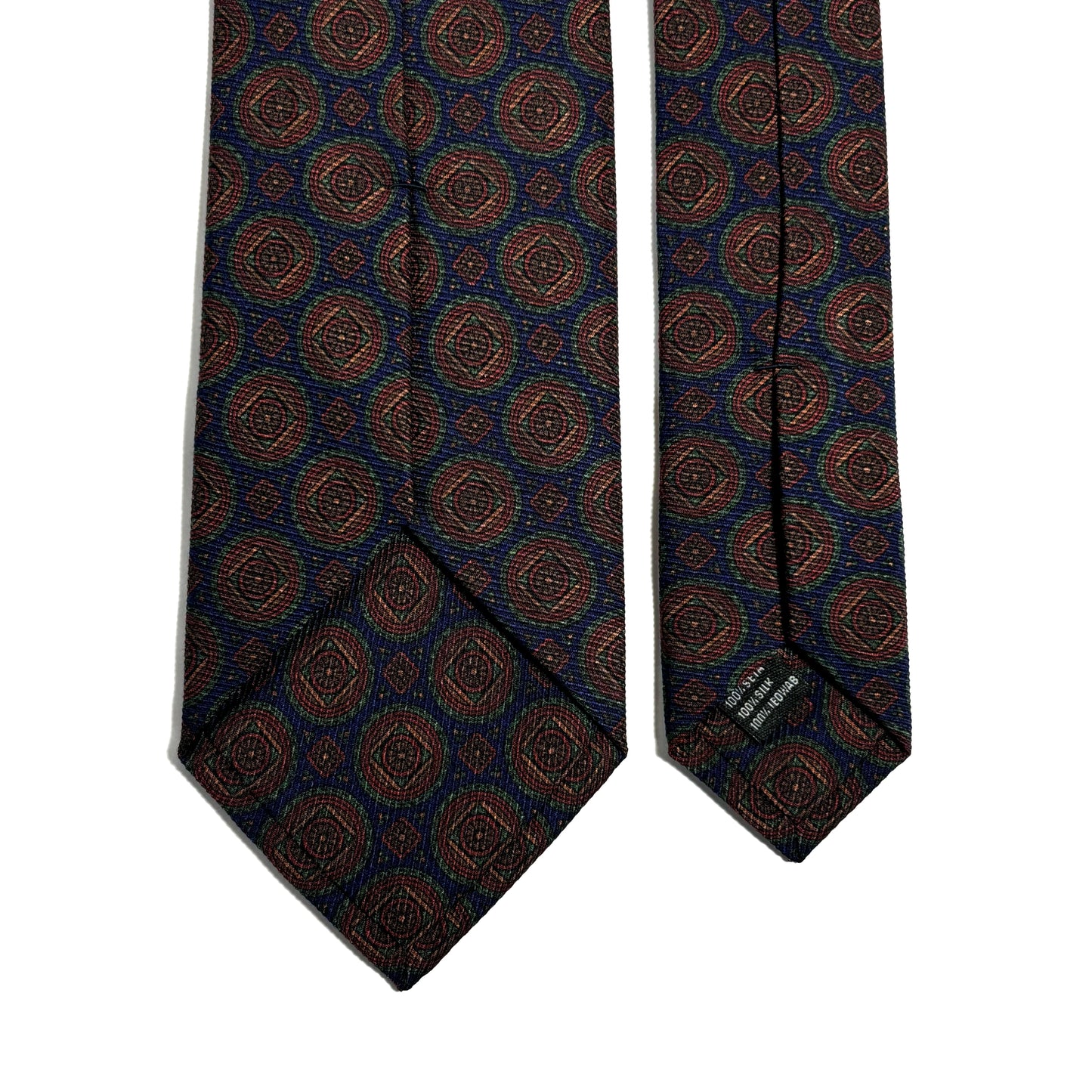 Blue Medallion Italian Madder Silk Tie