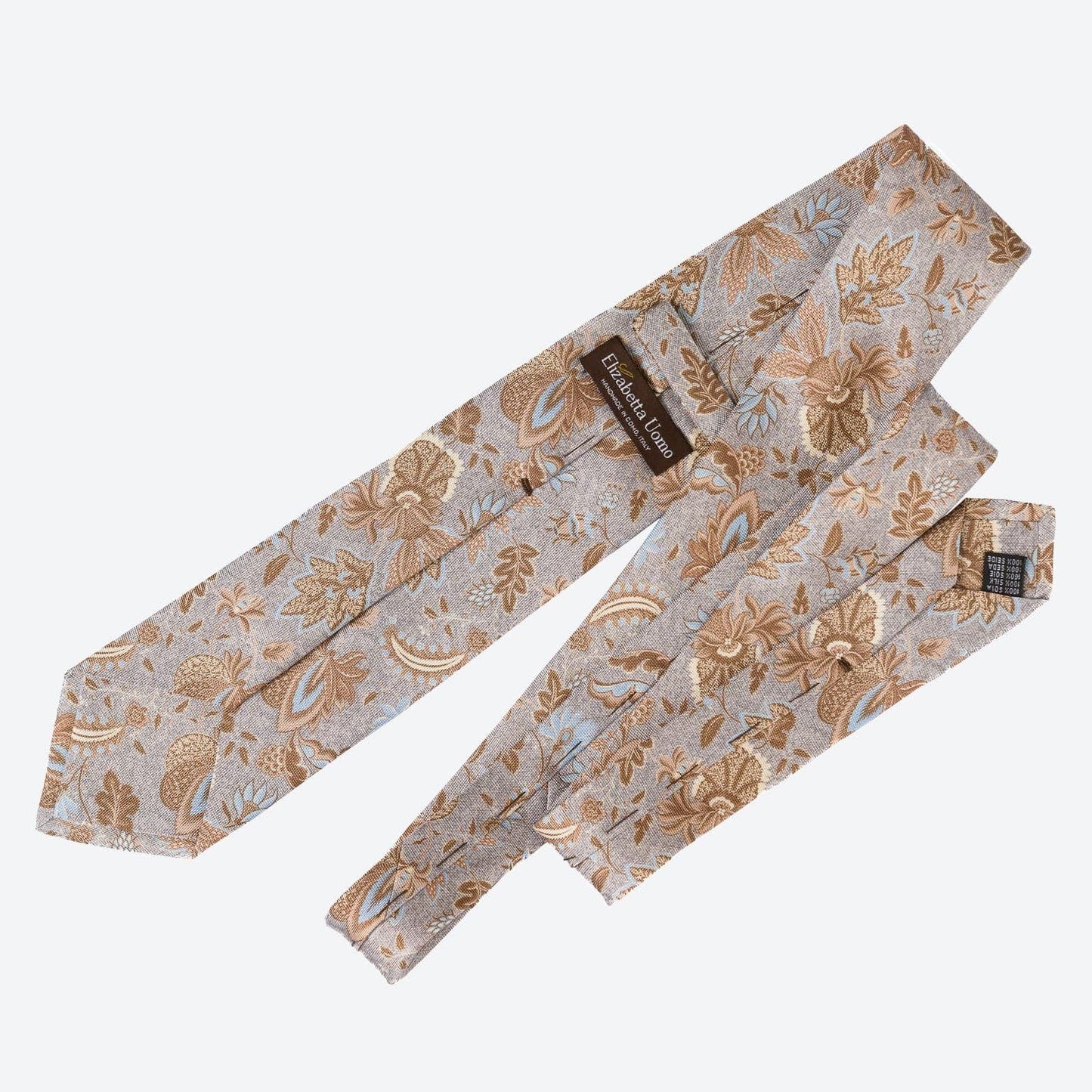 Medici - Printed Silk Tie - Dusty Blue