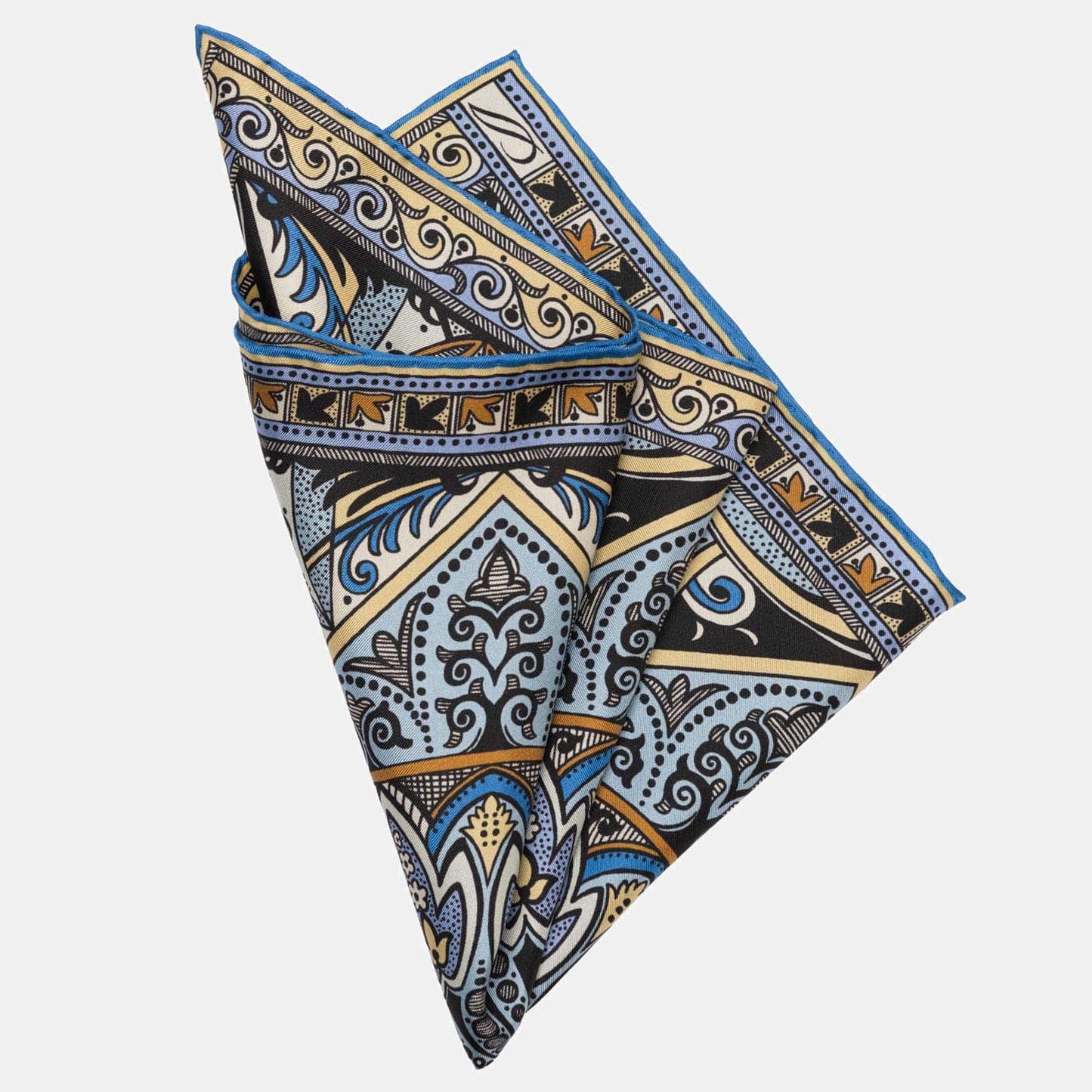Tragara - Silk Pocket Square - Azure