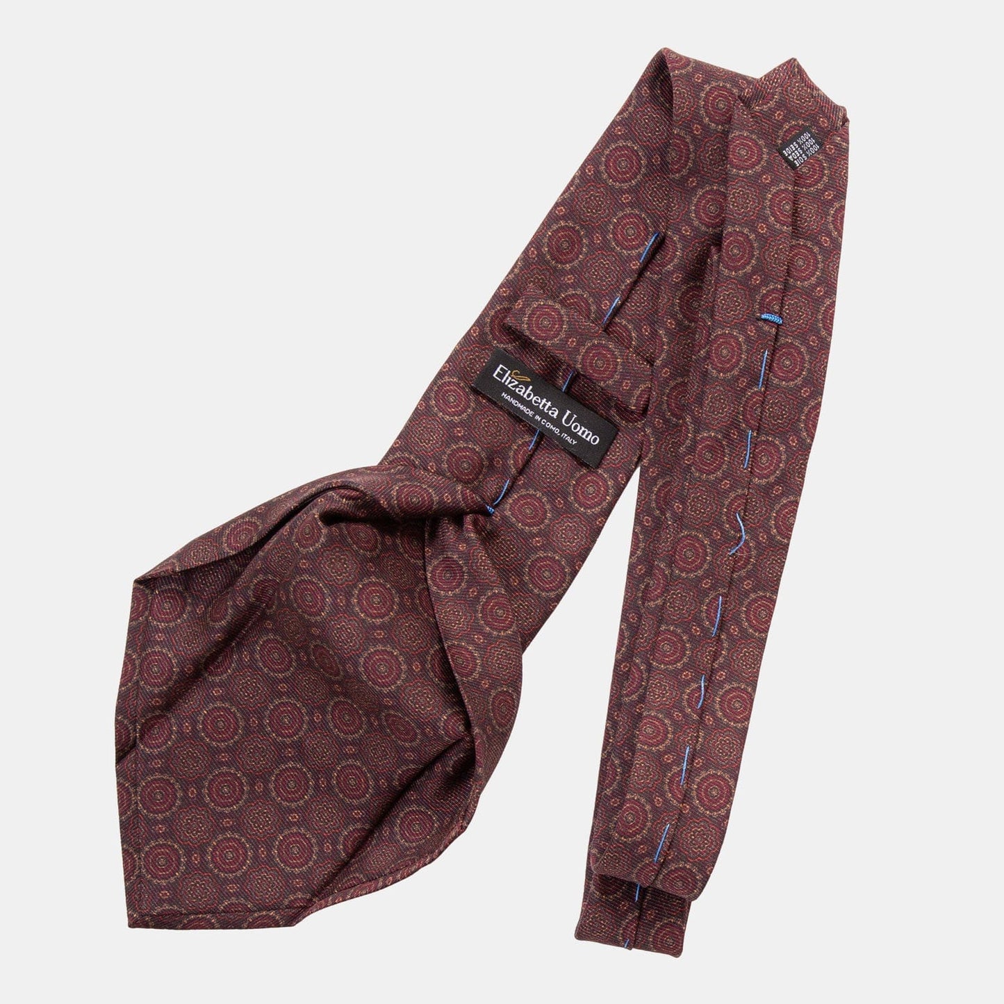 Moretti - Printed Madder Silk Tie - Brown & Burgundy