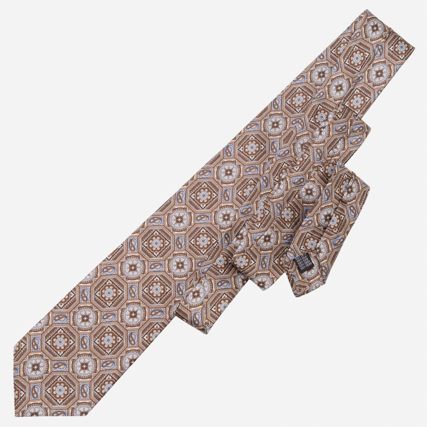 Mantova - Printed Silk Tie - Brown