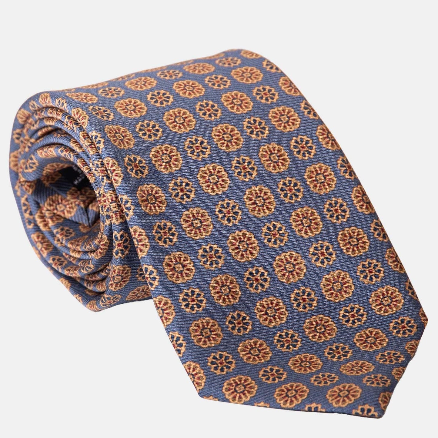 Claudius - Printed Madder Silk Tie - Venetian Blue