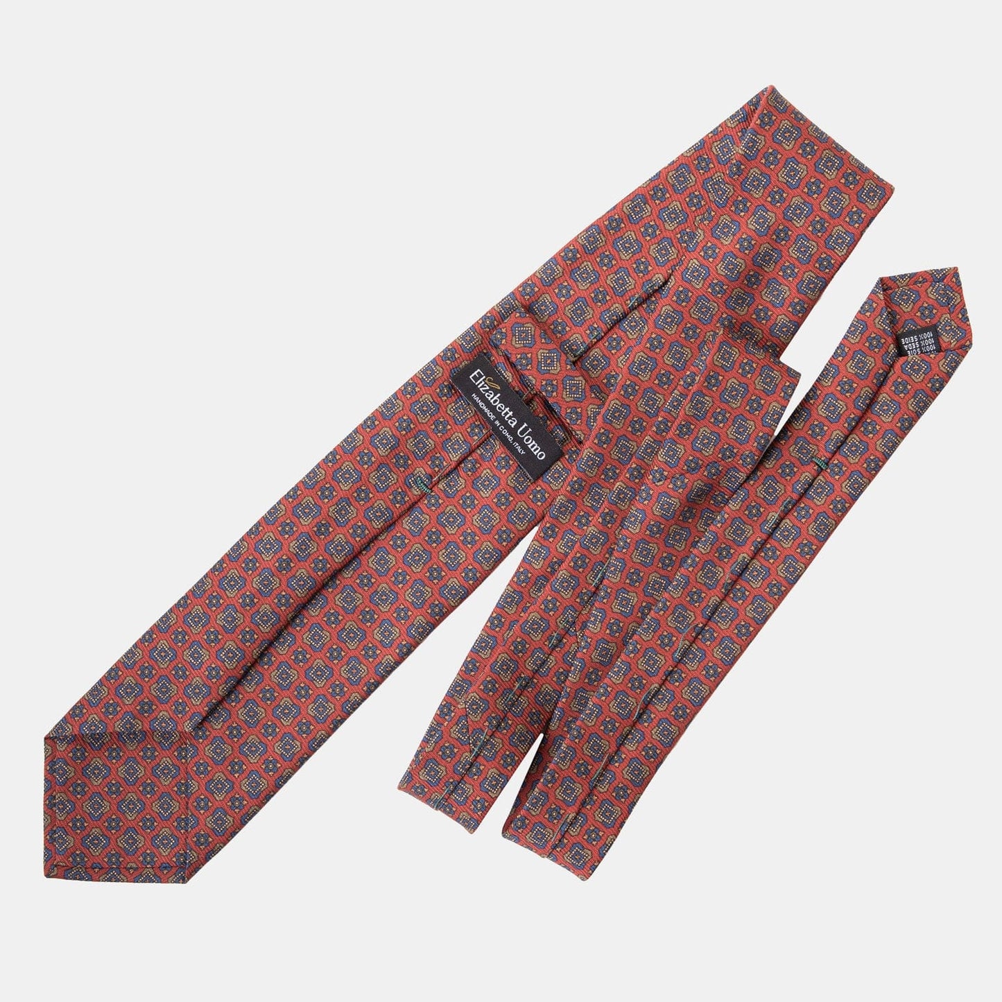 Parma - Printed Madder Silk Tie - Barn Red