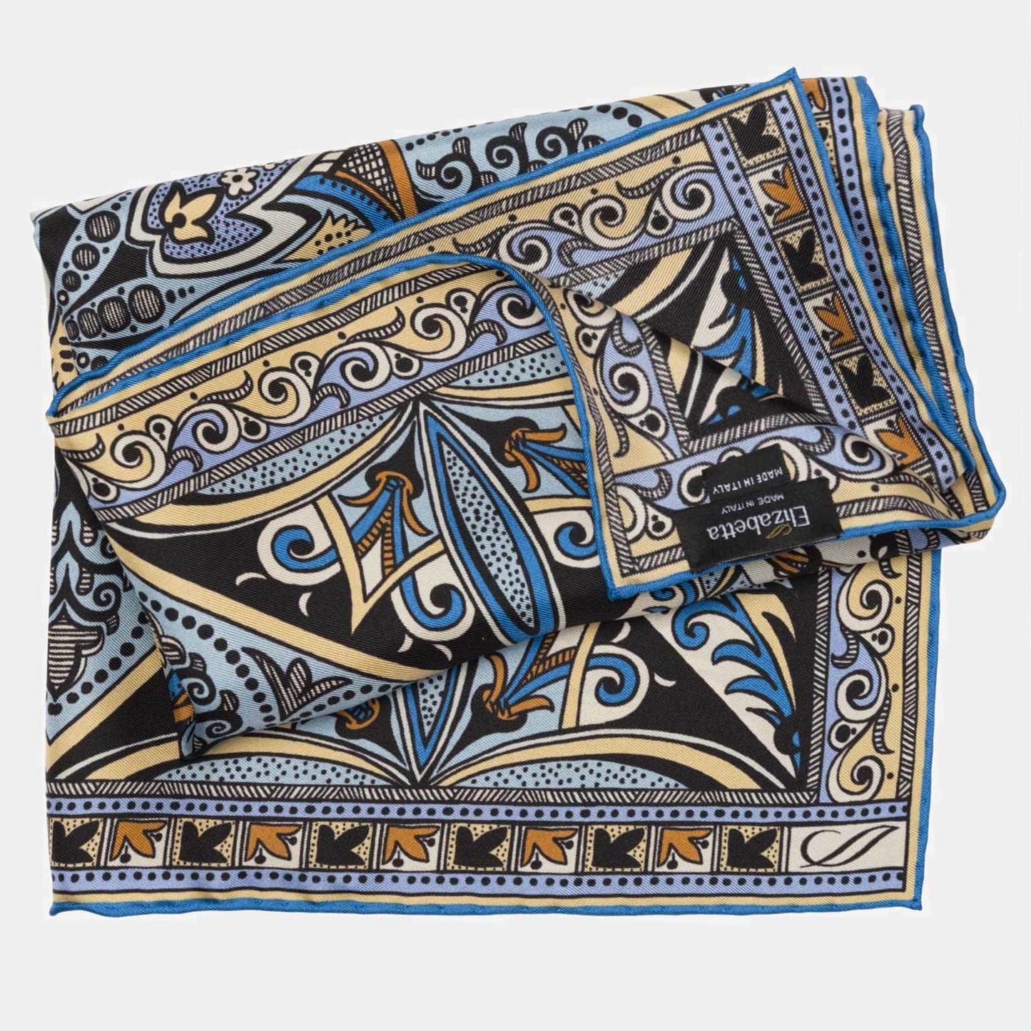 Tragara - Silk Pocket Square - Azure