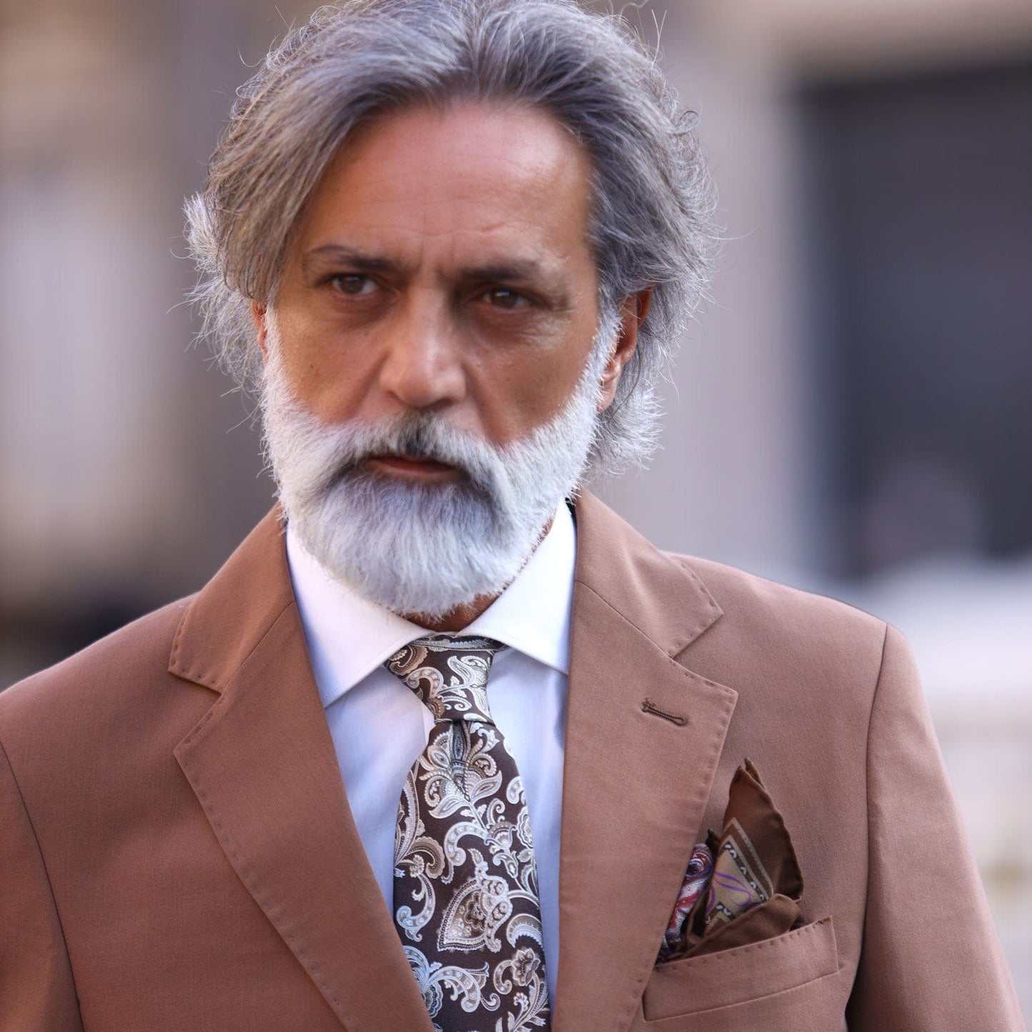 Novara - Printed Silk Tie - Brown