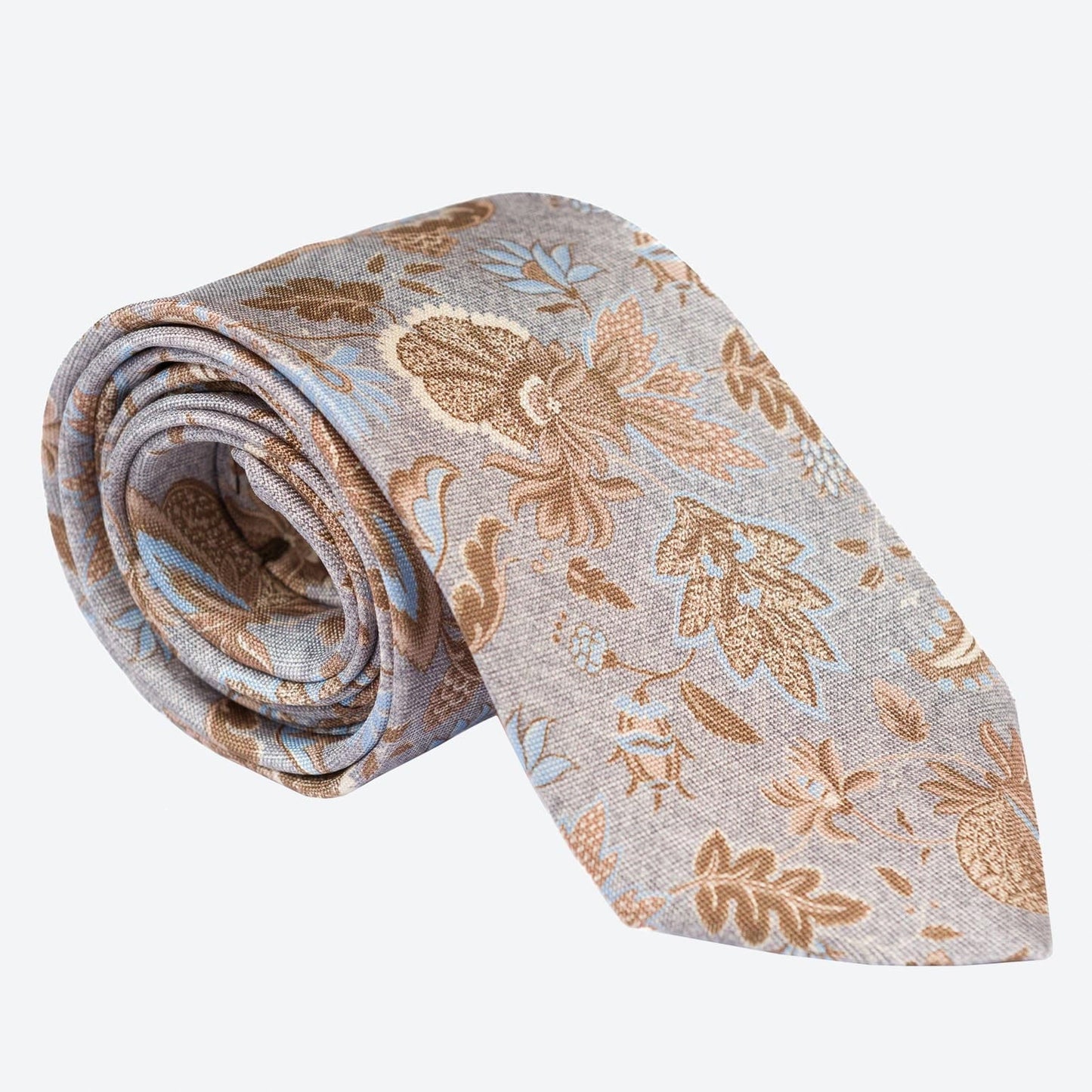 Medici - Printed Silk Tie - Dusty Blue