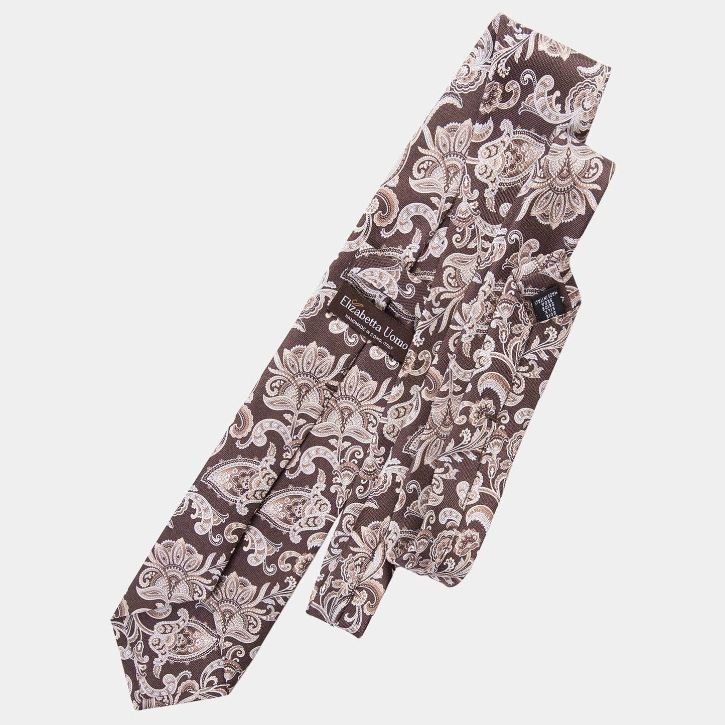 Novara - Printed Silk Tie - Brown