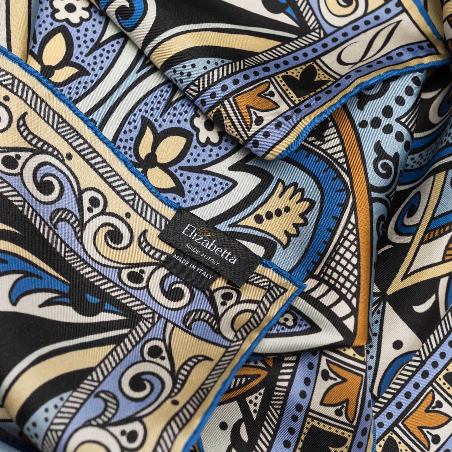 Tragara - Silk Pocket Square - Azure
