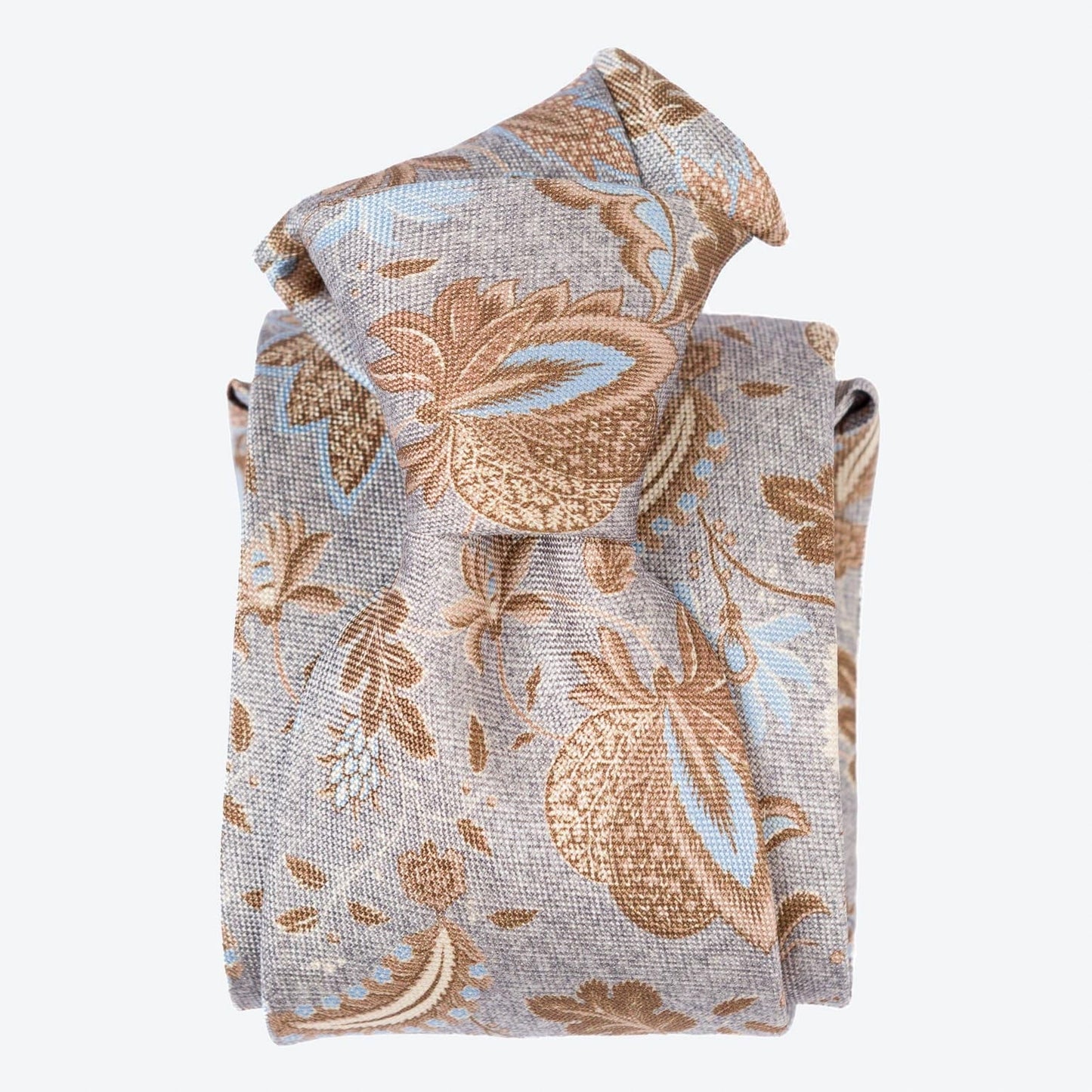 Medici - Printed Silk Tie - Dusty Blue