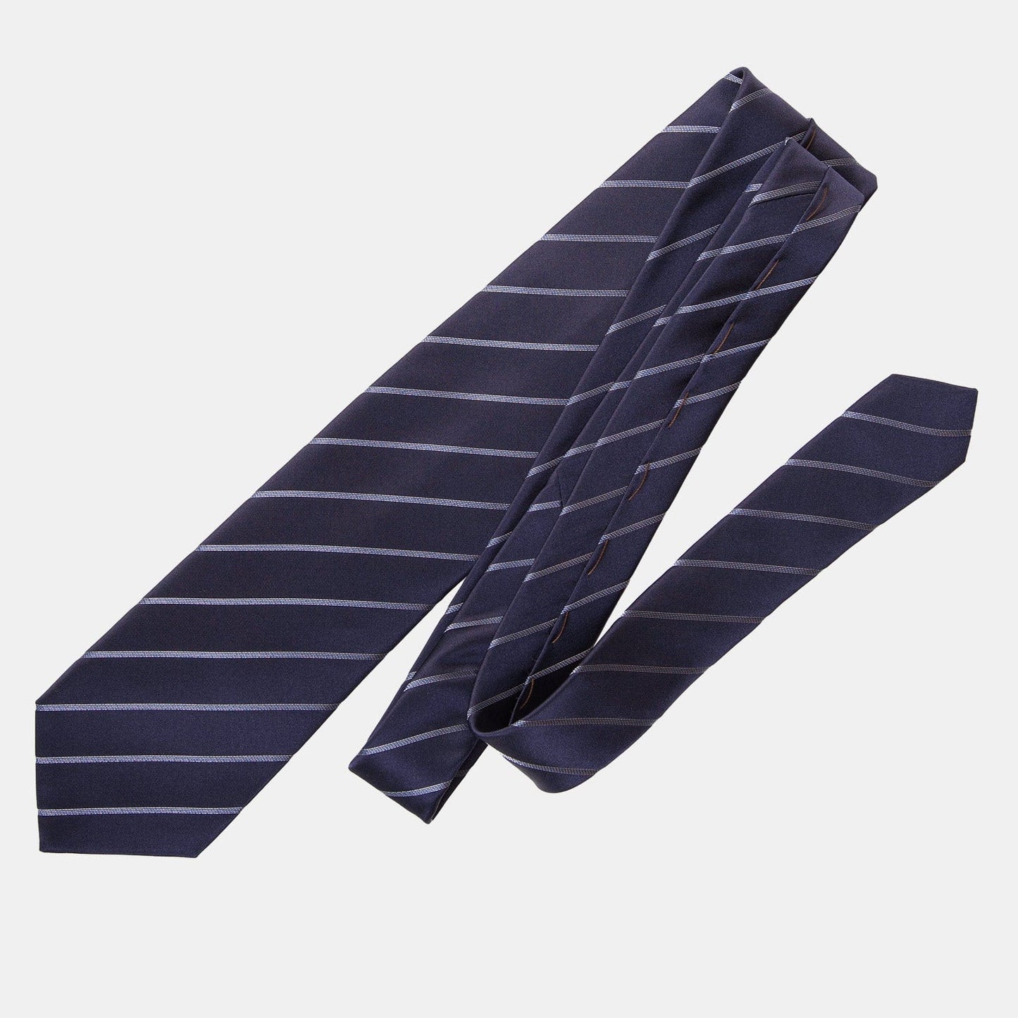 Esino - Silk Jacquard Tie - Midnight Blue and Silver