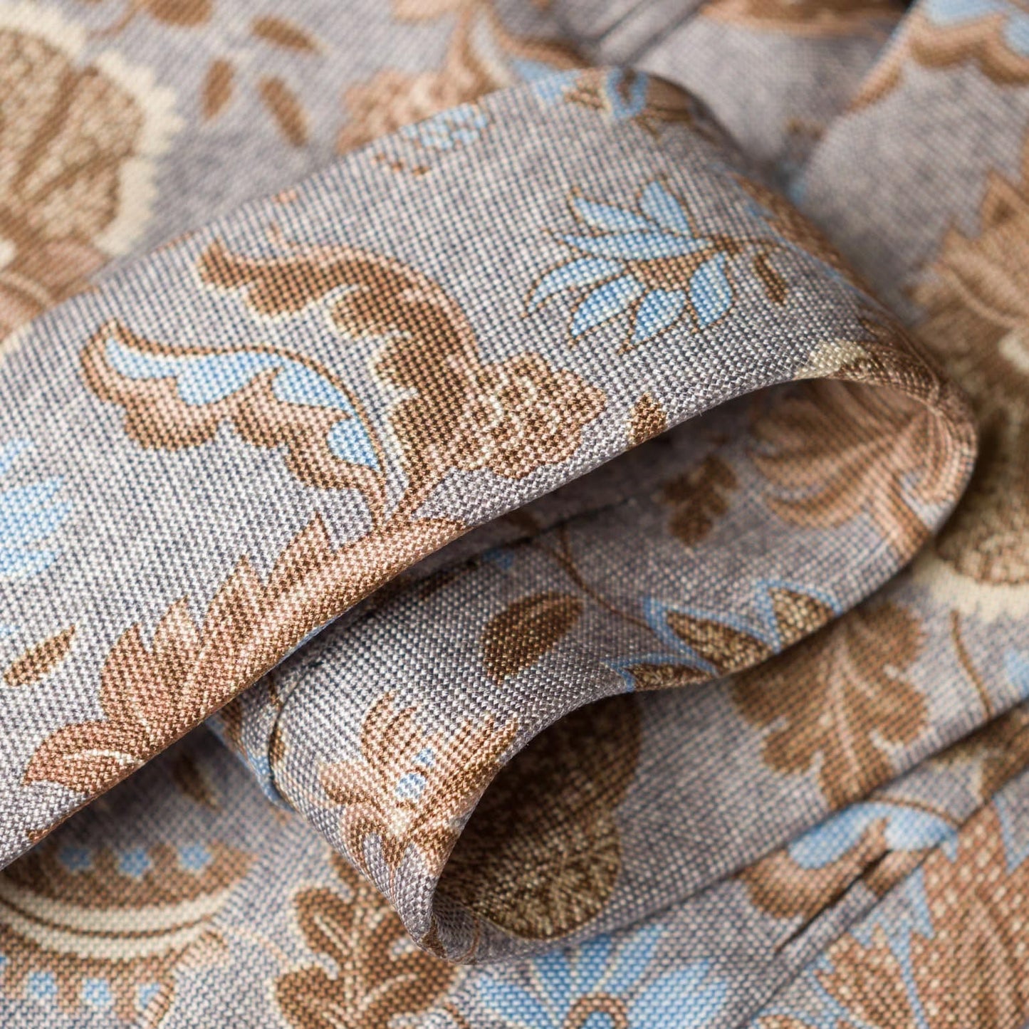 Medici - Printed Silk Tie - Dusty Blue